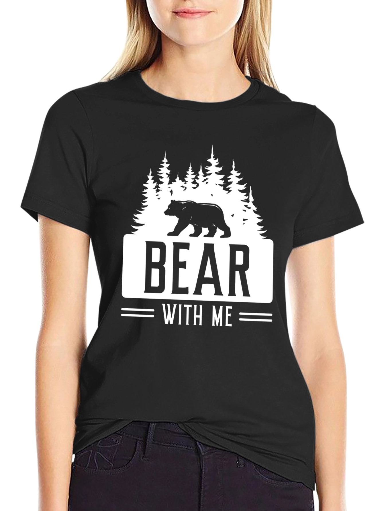 Black Bear With Me Graphic T-Shirt view 2