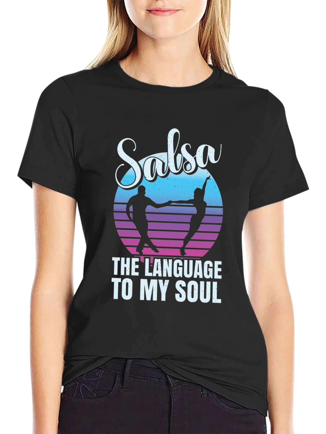 Black Salsa Dance T-Shirt - The Language To My Soul view 2