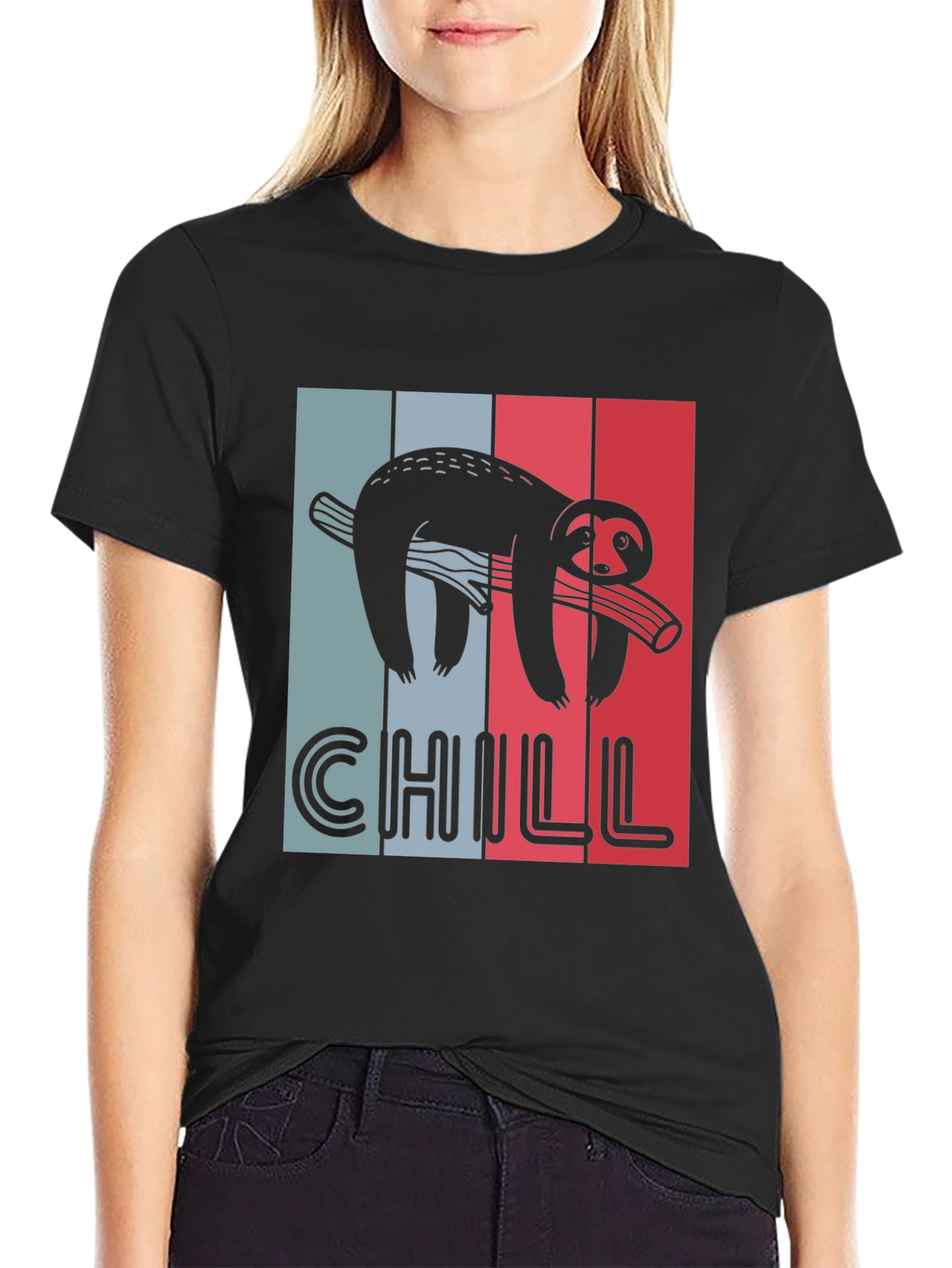 Black Chill Sloth Graphic Tee view 2