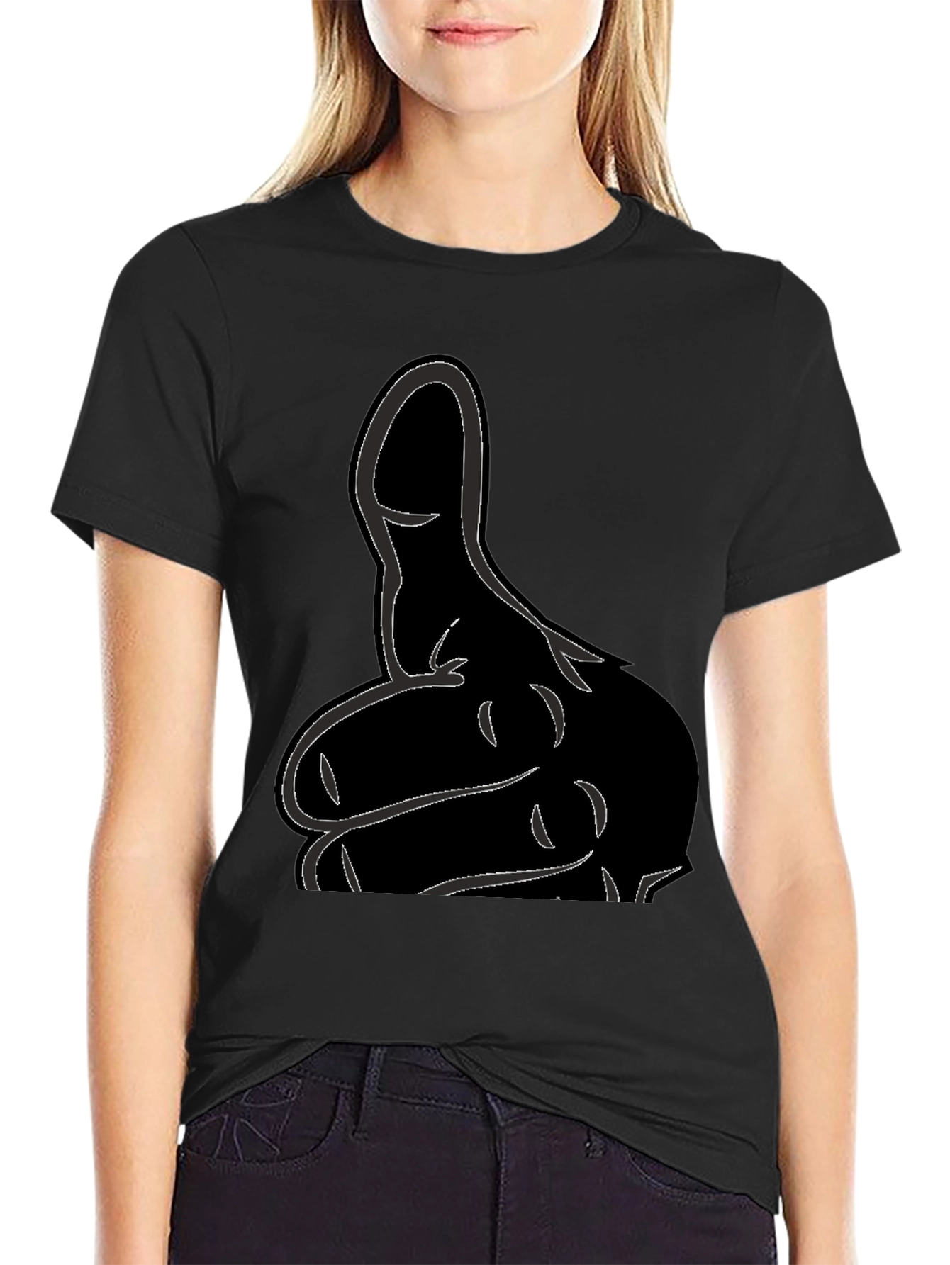 Black Modern Graphic T-Shirt view 2
