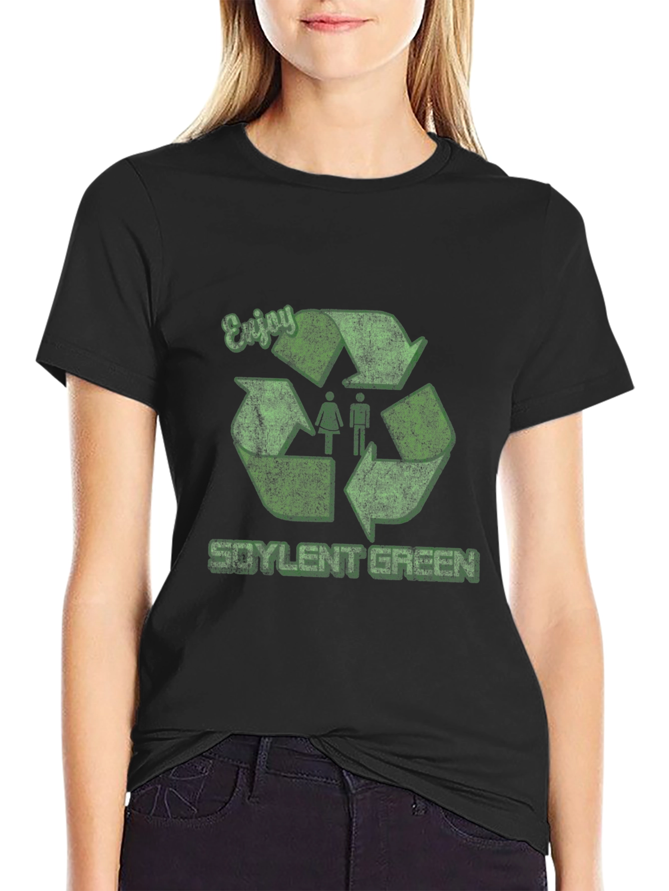 Black Soylent Green Recycle T-Shirt view 2