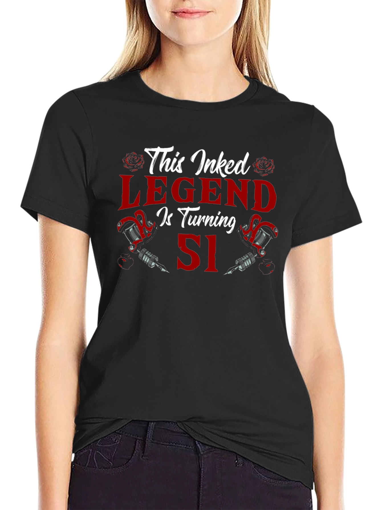 Black Inked Legend 51st Birthday T-Shirt view 2