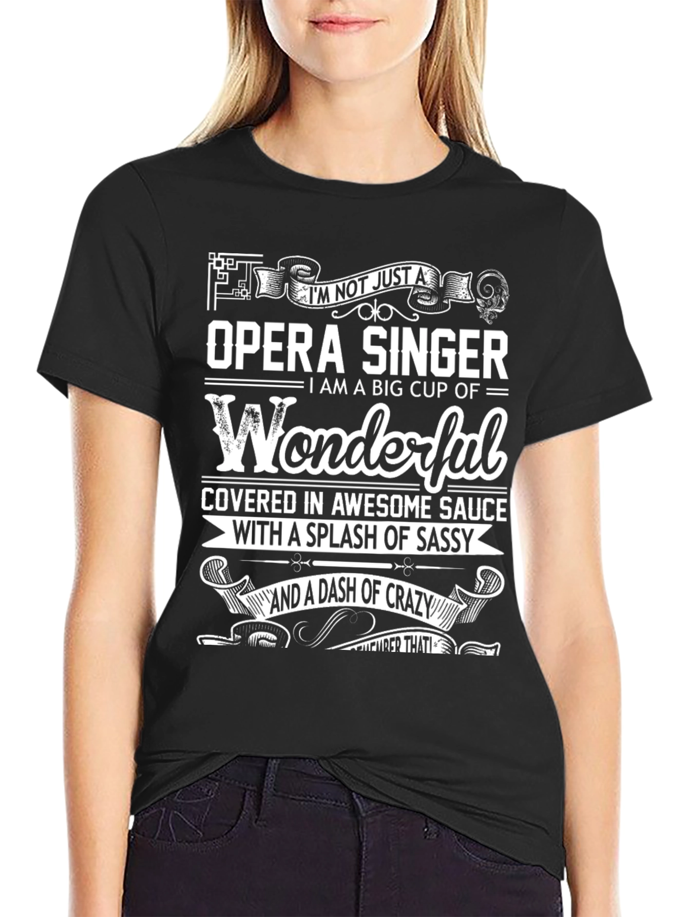 Black Opera Singer Novelty Graphic Tee view 2