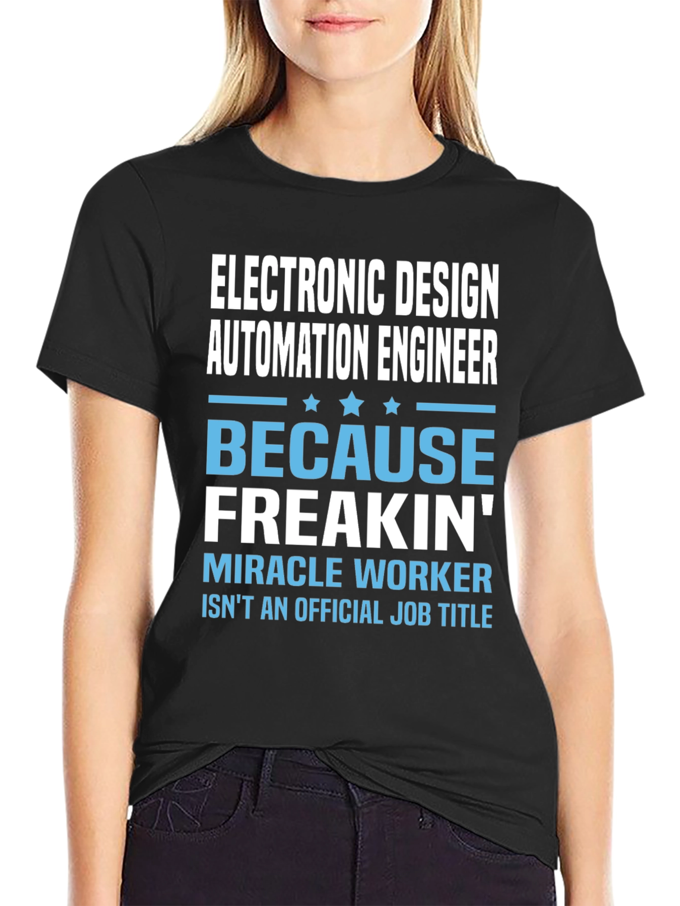 Black Electronic Design Automation Engineer Funny T-Shirt view 2
