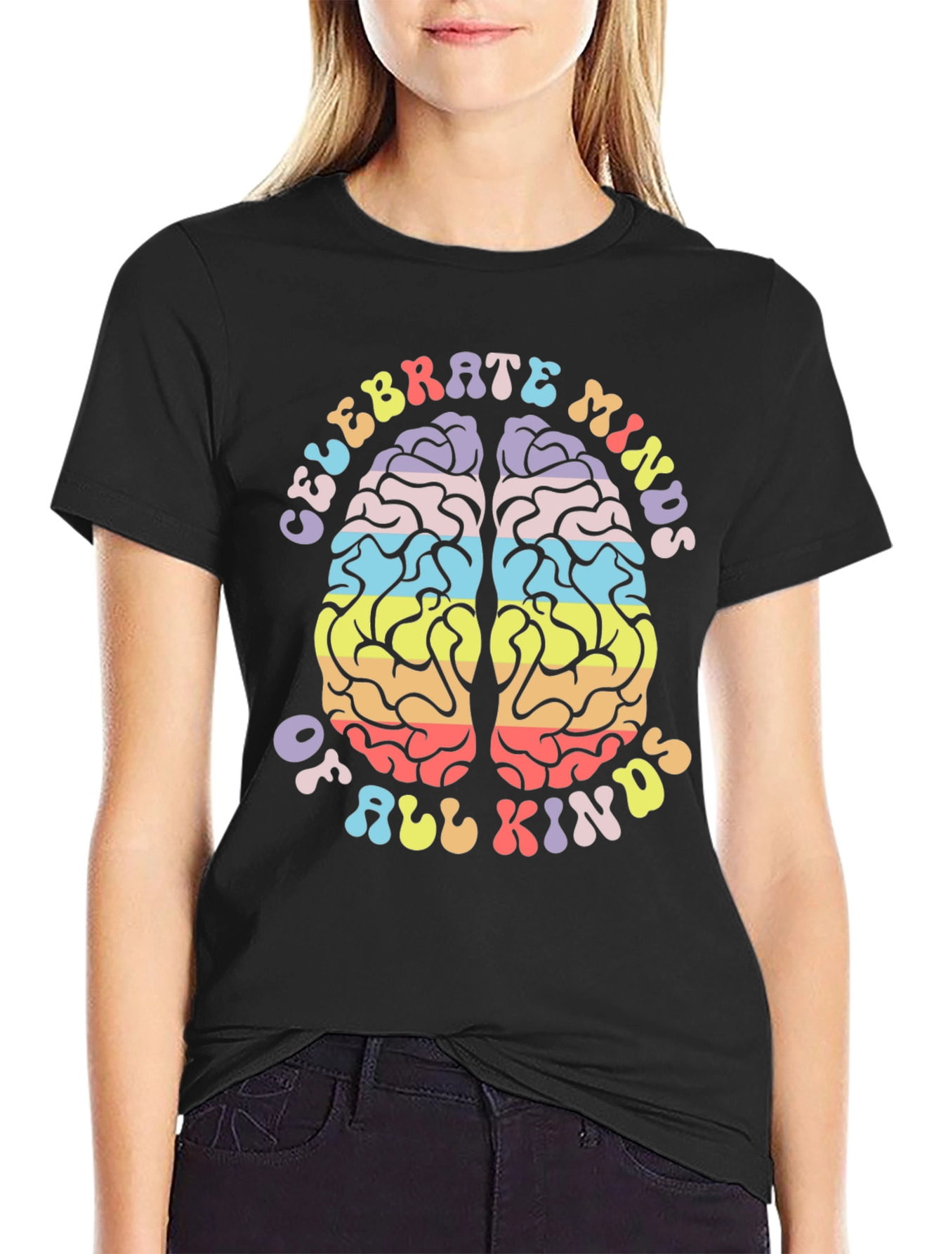 Black Celebrate Minds of All Kinds Graphic Tee view 2