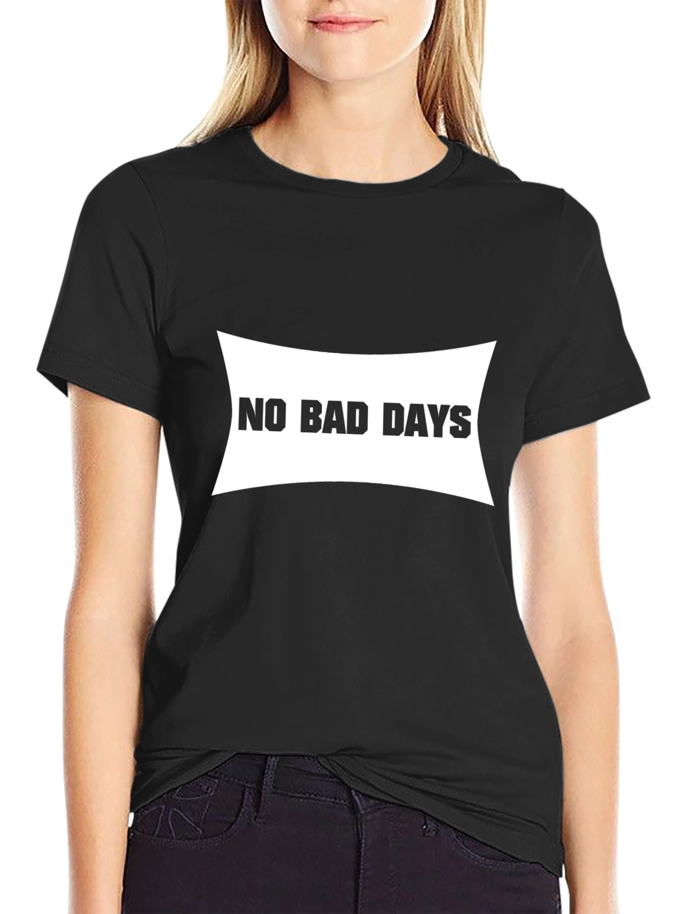 Black No Bad Days Black T-Shirt view 2