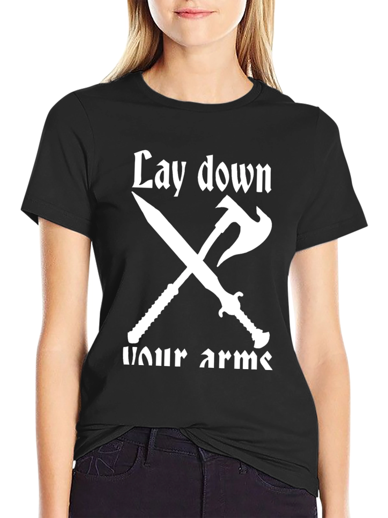 Black Lay Down Your Arms T-Shirt view 2