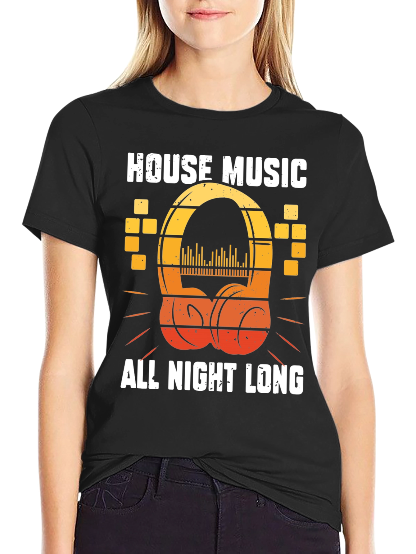 Black House Music All Night Long T-Shirt view 2