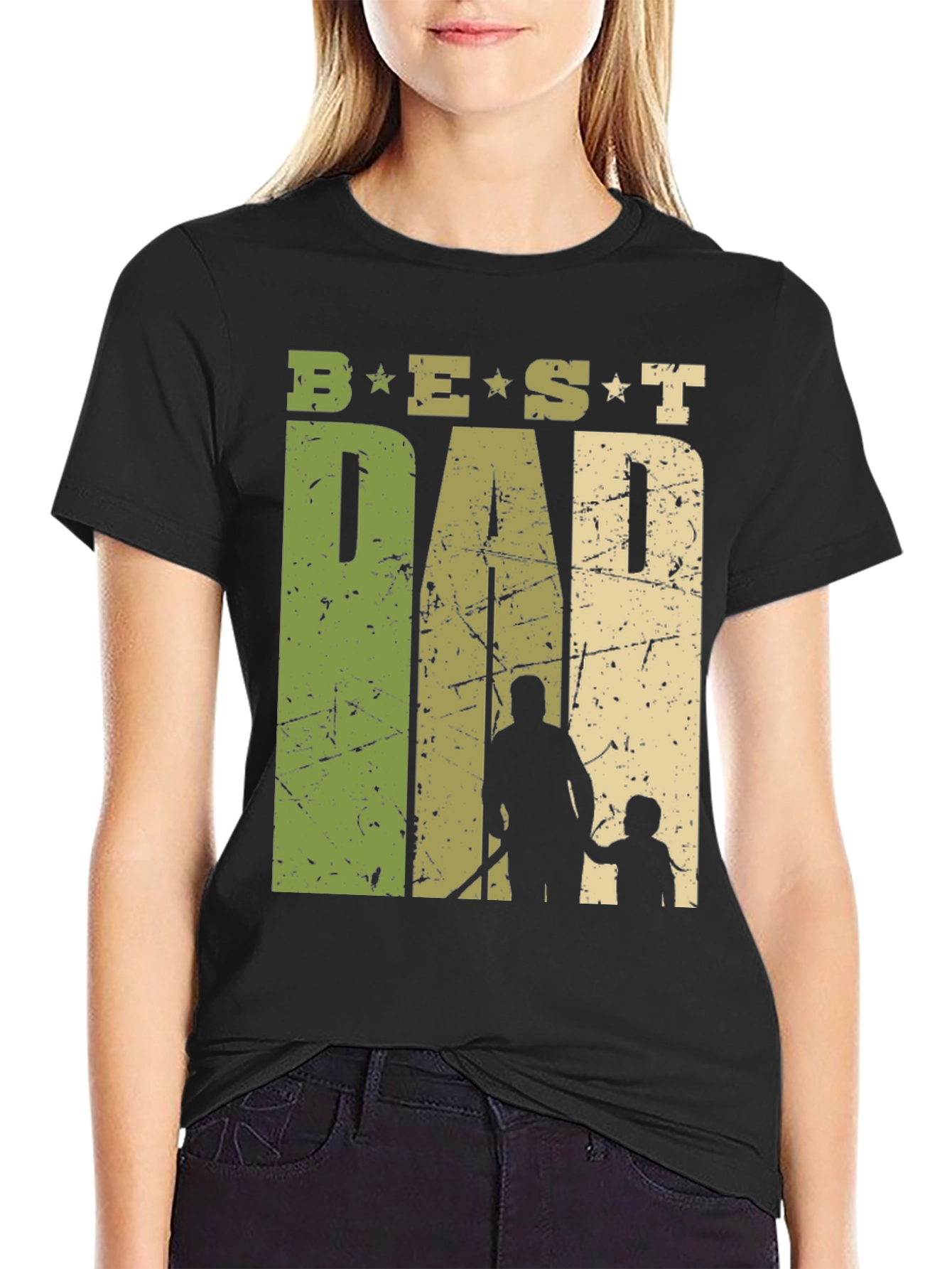 Black Best Dad Ever Graphic T-Shirt - Father's Day Gift view 2