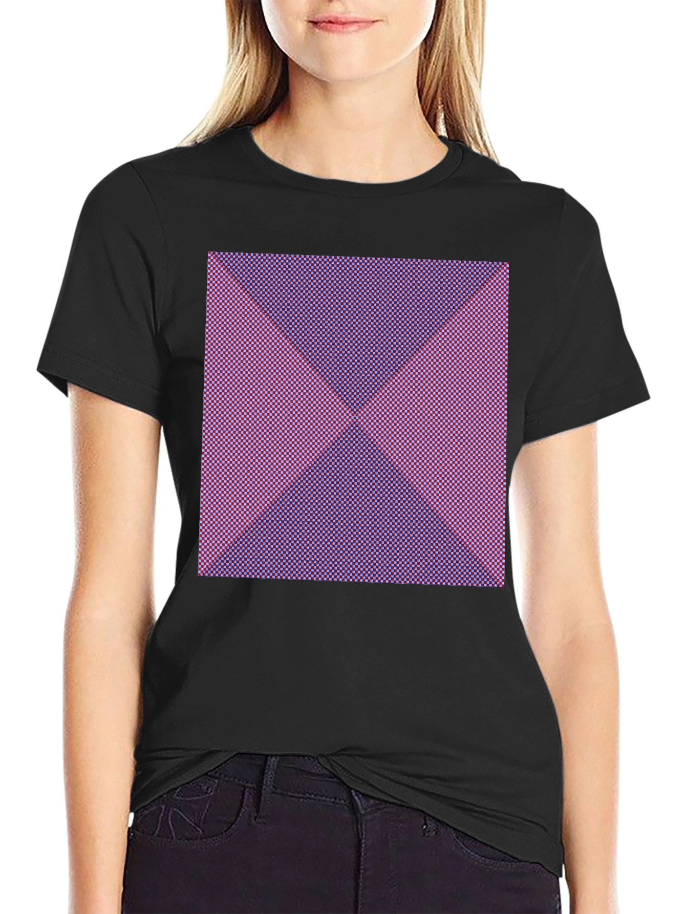 Black Abstract Geometric Dot Pattern Men's T-Shirt view 2