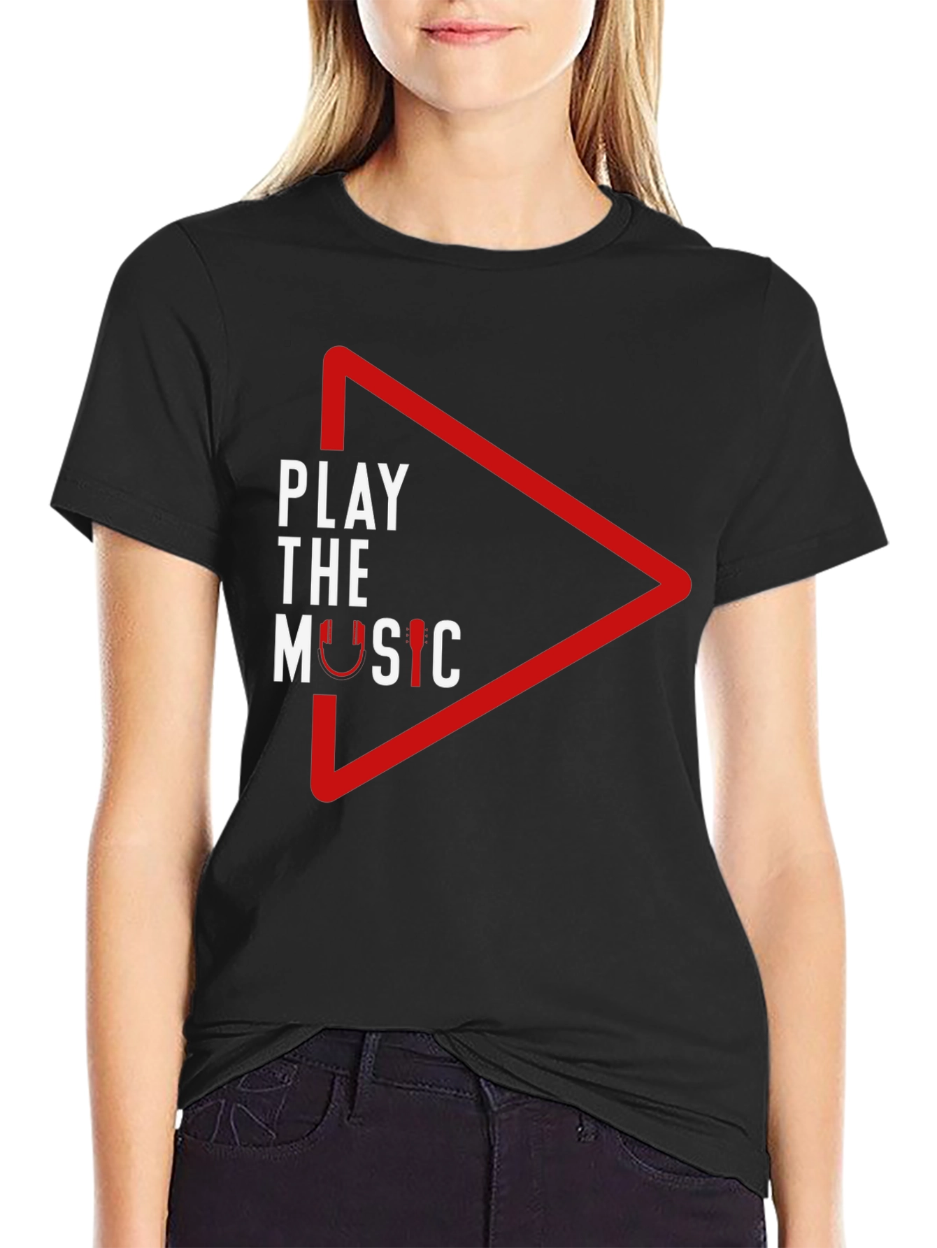 Black Play the Music Black Graphic Tee view 2
