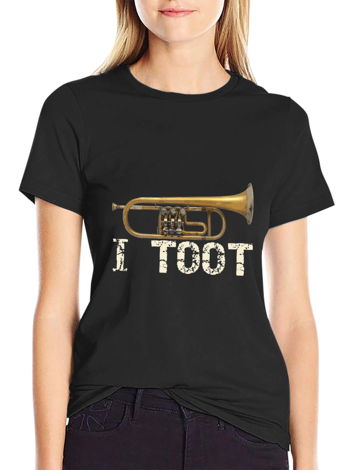 Black I Toot Trumpet Graphic Tee view 2