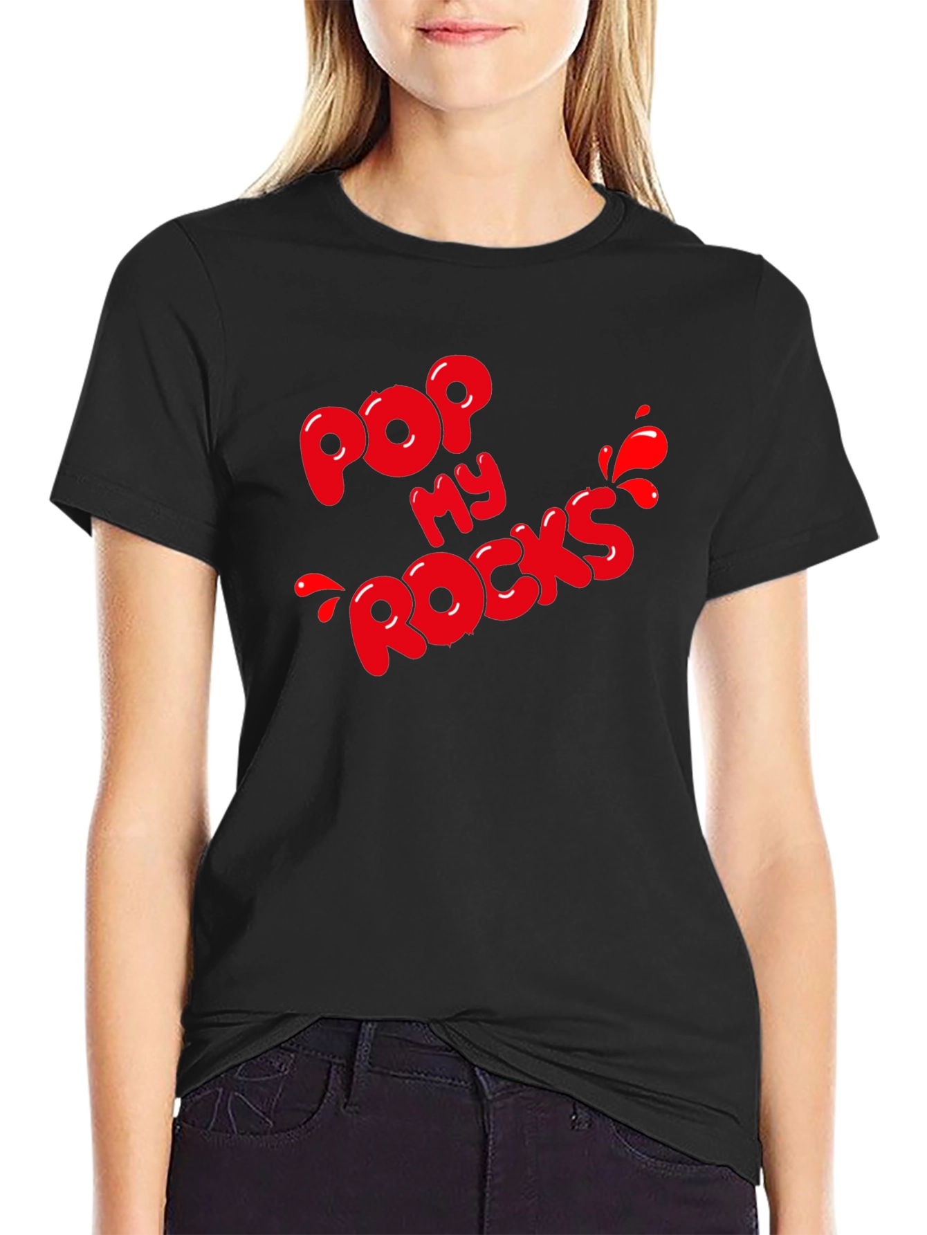 Black Pop My Rocks Graphic Tee - Black view 2