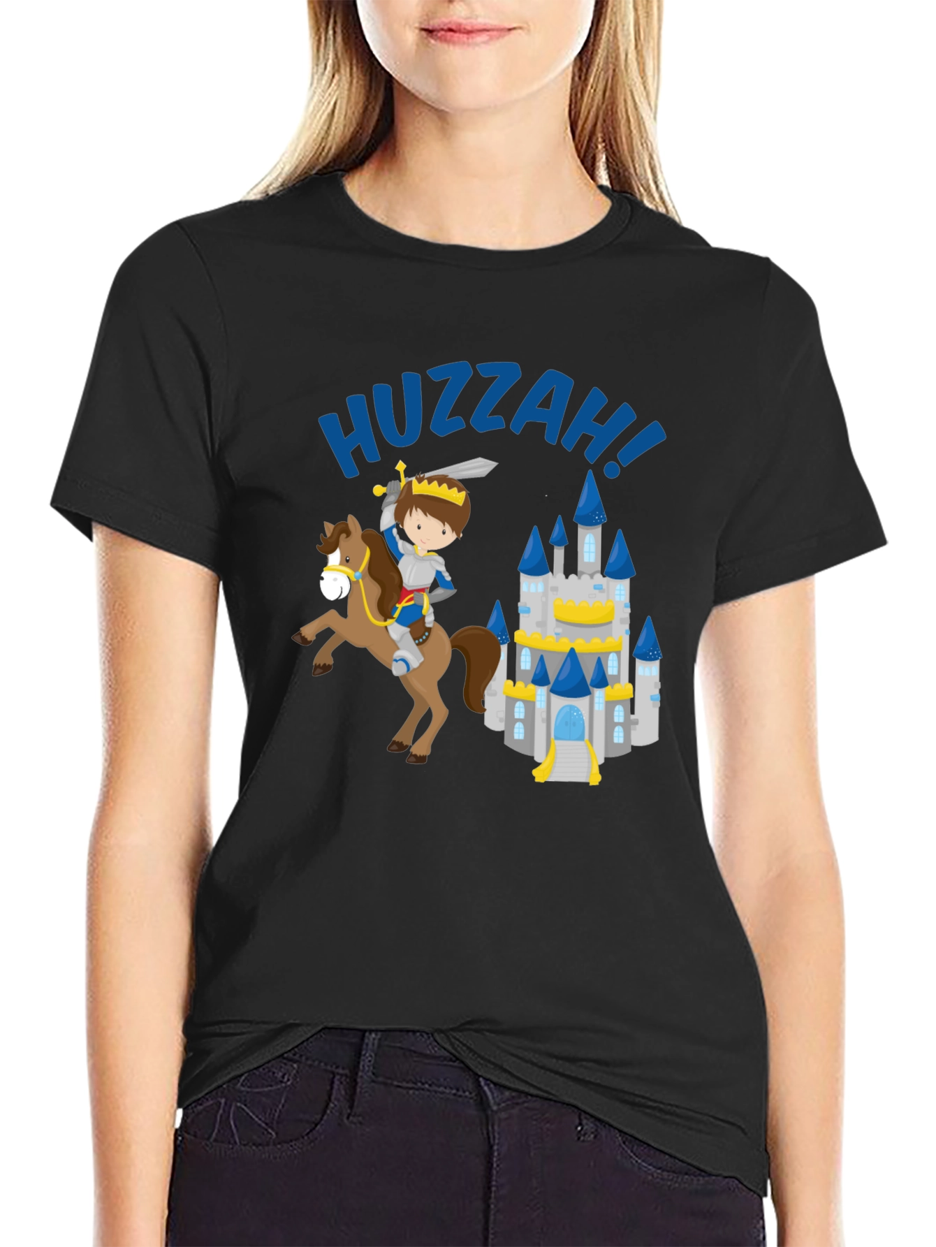 Black Huzzah Knight & Castle Graphic Tee view 2