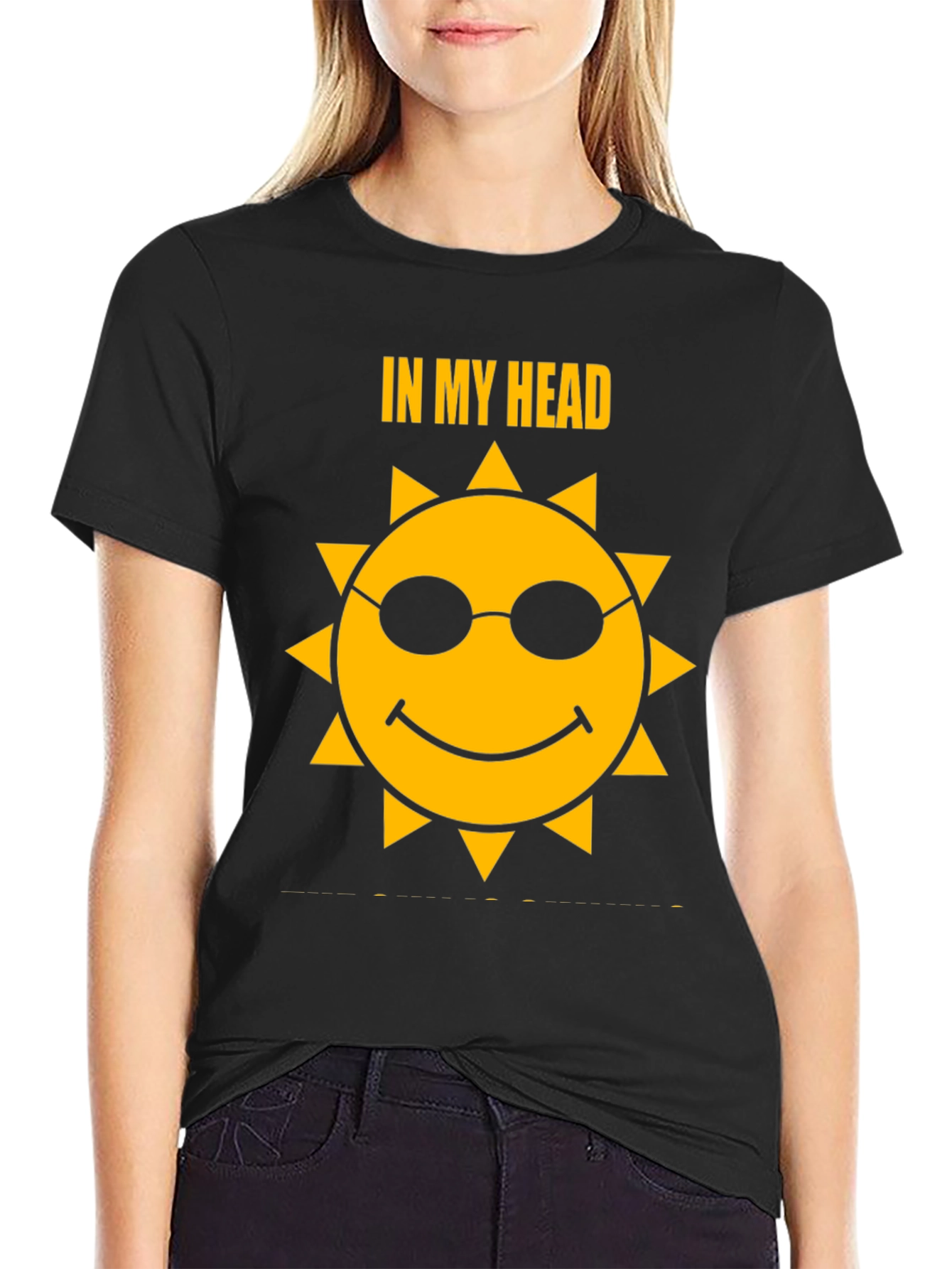 Black Head In The Clouds T-Shirt - Cool Sun Design view 2