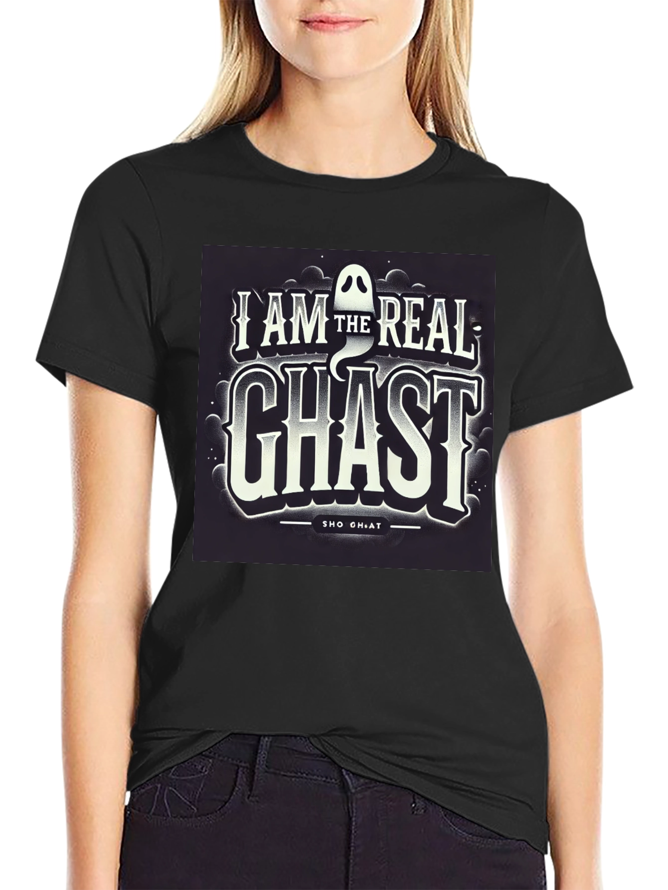 Black I AM The Real Ghast Graphic Tee, Halloween view 2