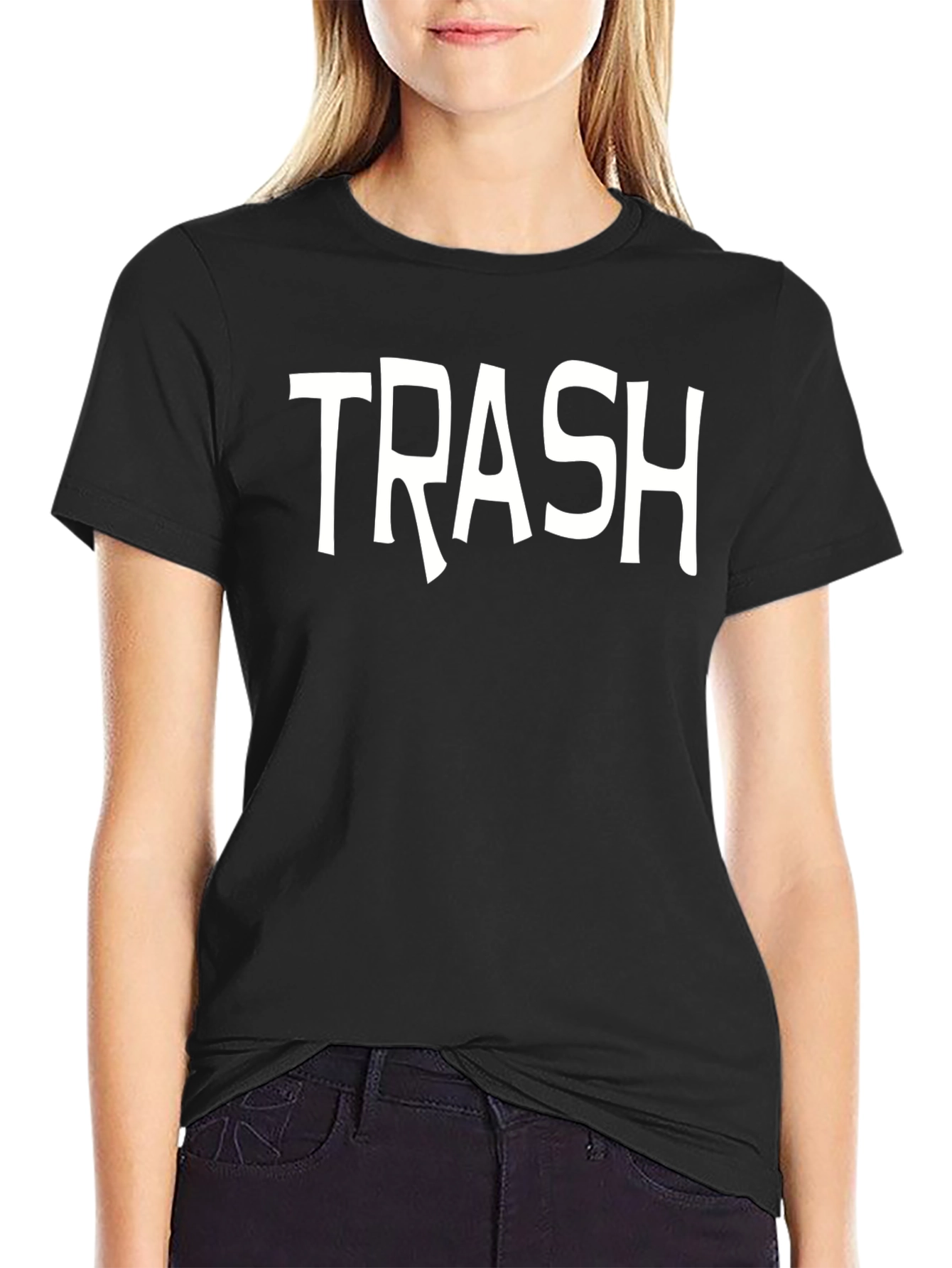 Black Trash Graphic Tee - Unisex Crew Neck view 2