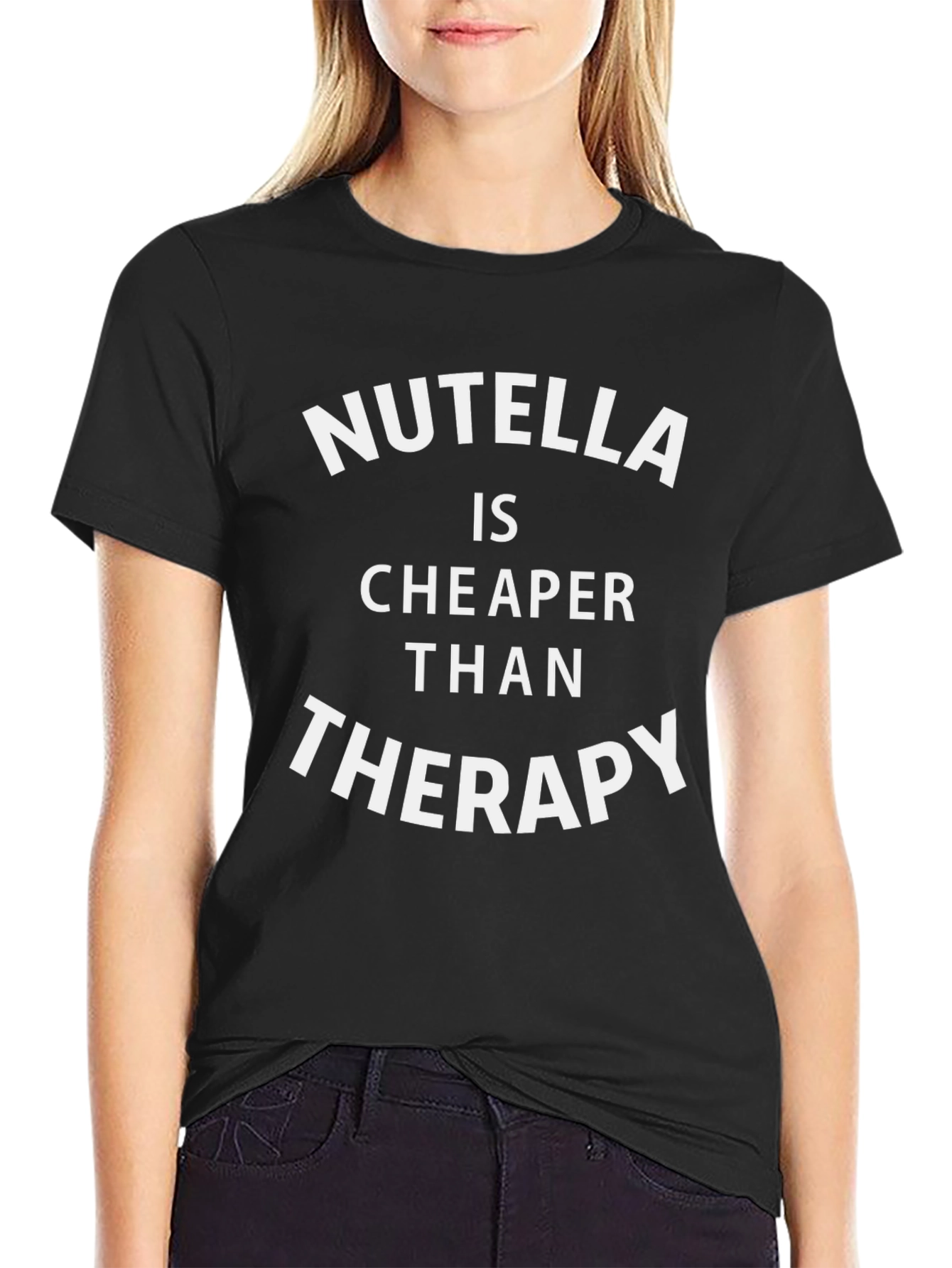 Nutella Therapy Humor Graphic T-Shirt - 2