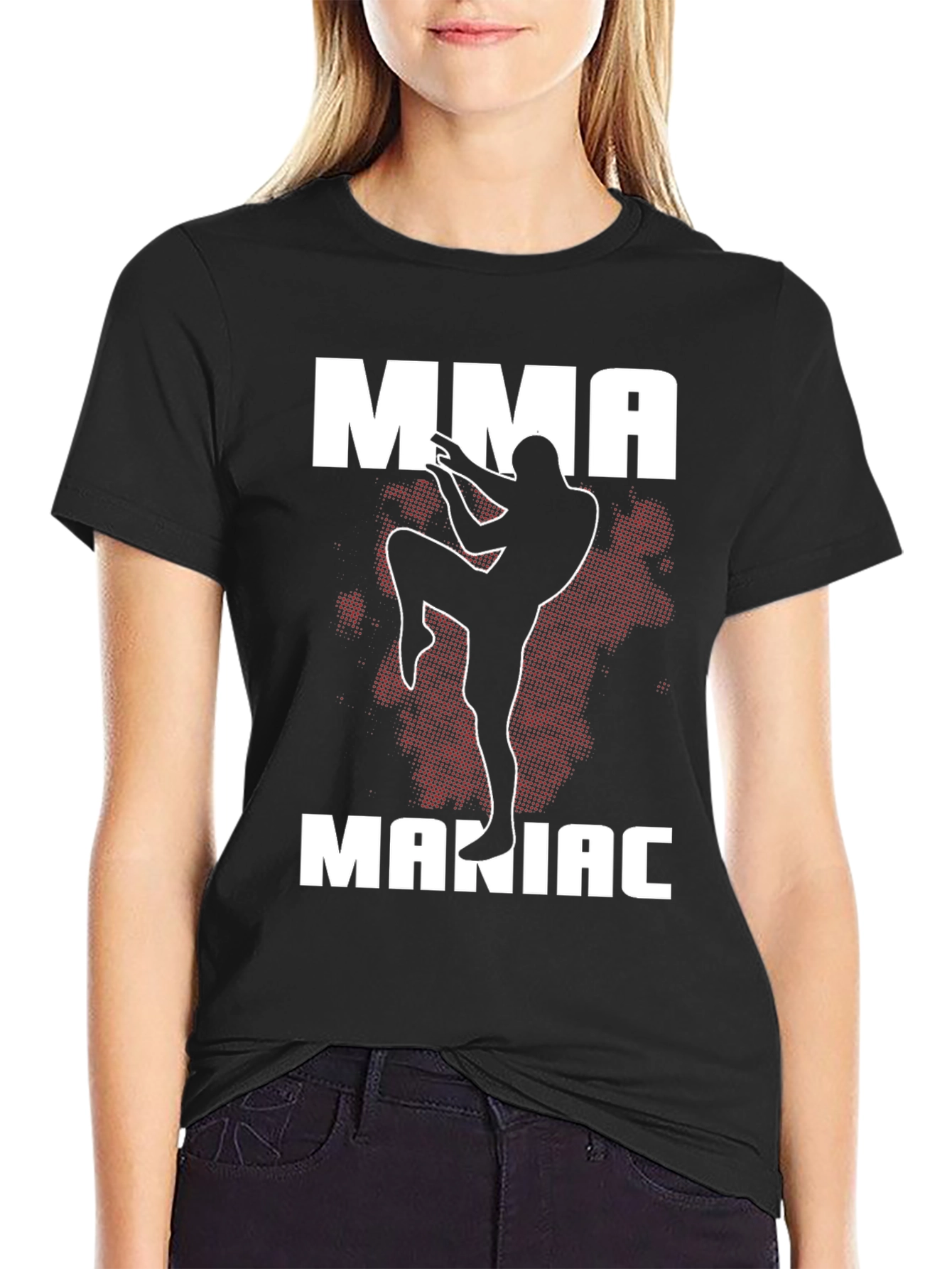Black MMA Maniac Black T-Shirt Martial Arts Graphic Tee view 2