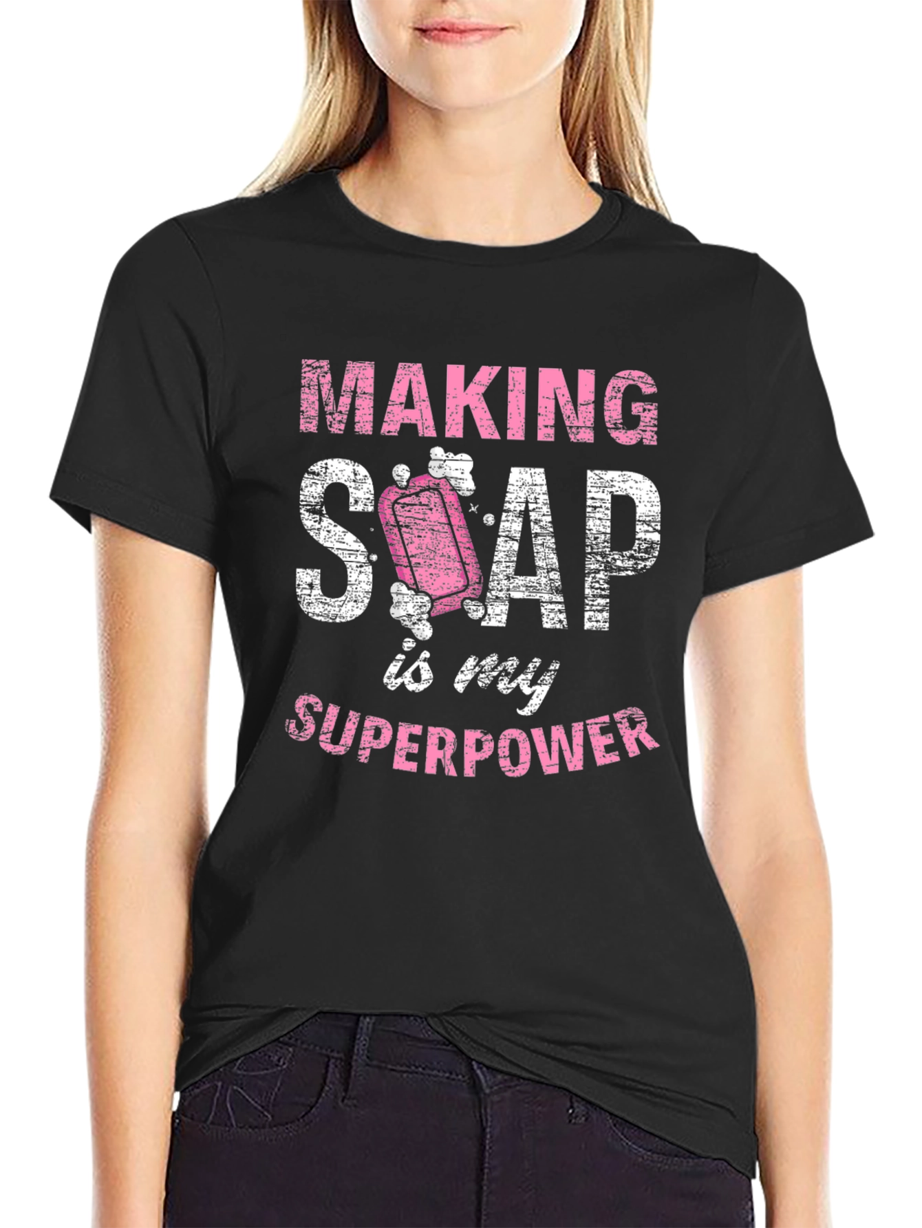 Black Making Soap is My Superpower T-Shirt view 2