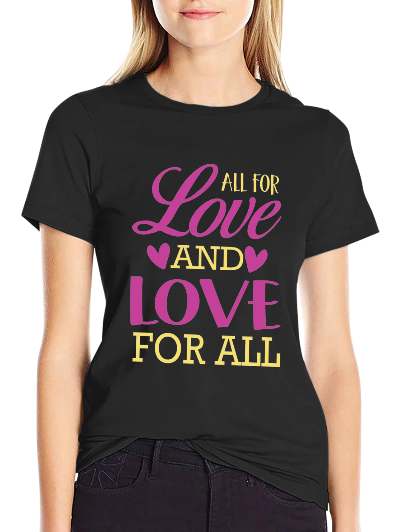 Black All For Love Graphic Tee view 2
