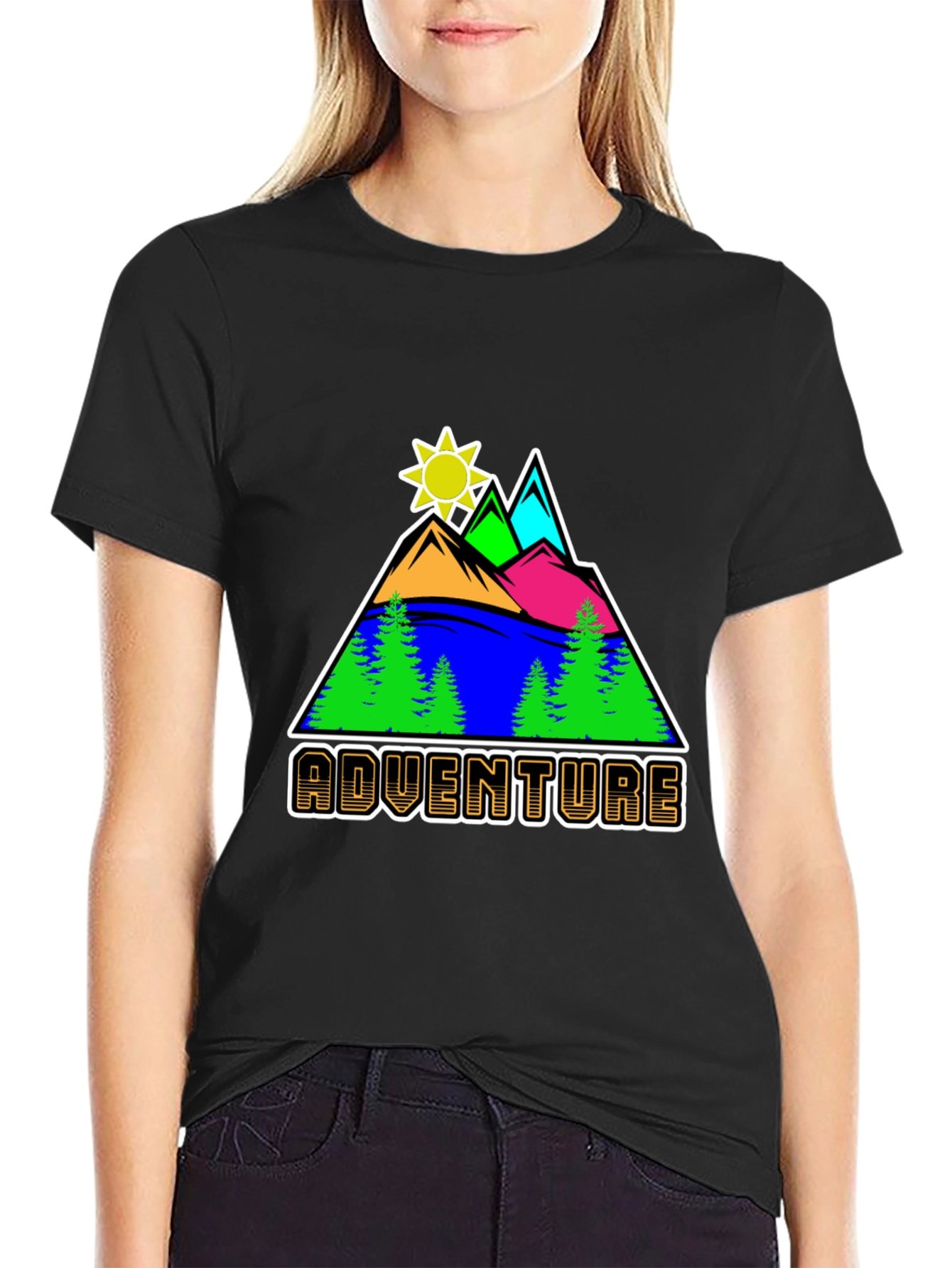 Black Adventure Graphic T-Shirt - Nature Inspired Design view 2