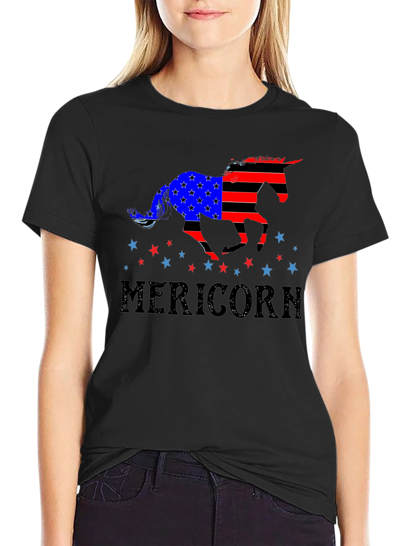Black Patriotic Mericorn T-Shirt view 2