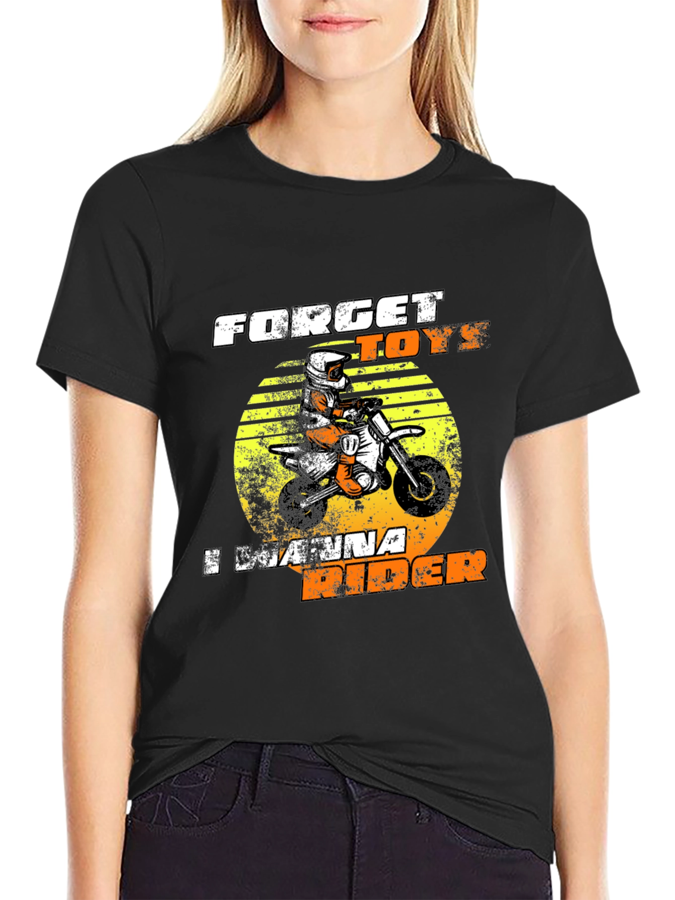 Black Forget Toys I Wanna Rider Graphic Tee view 2