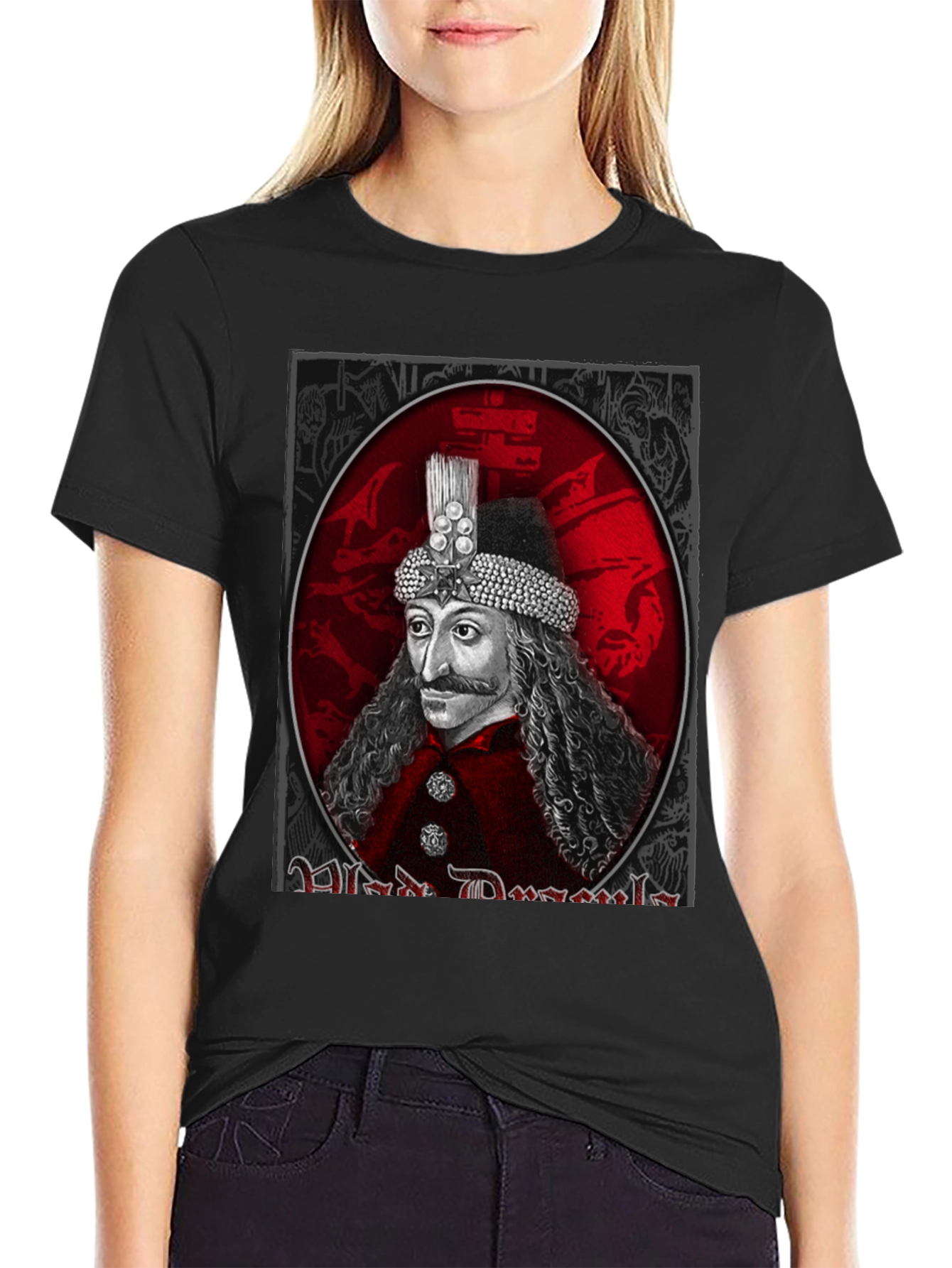Black Vlad Dracula Graphic Tee - Gothic Style view 2