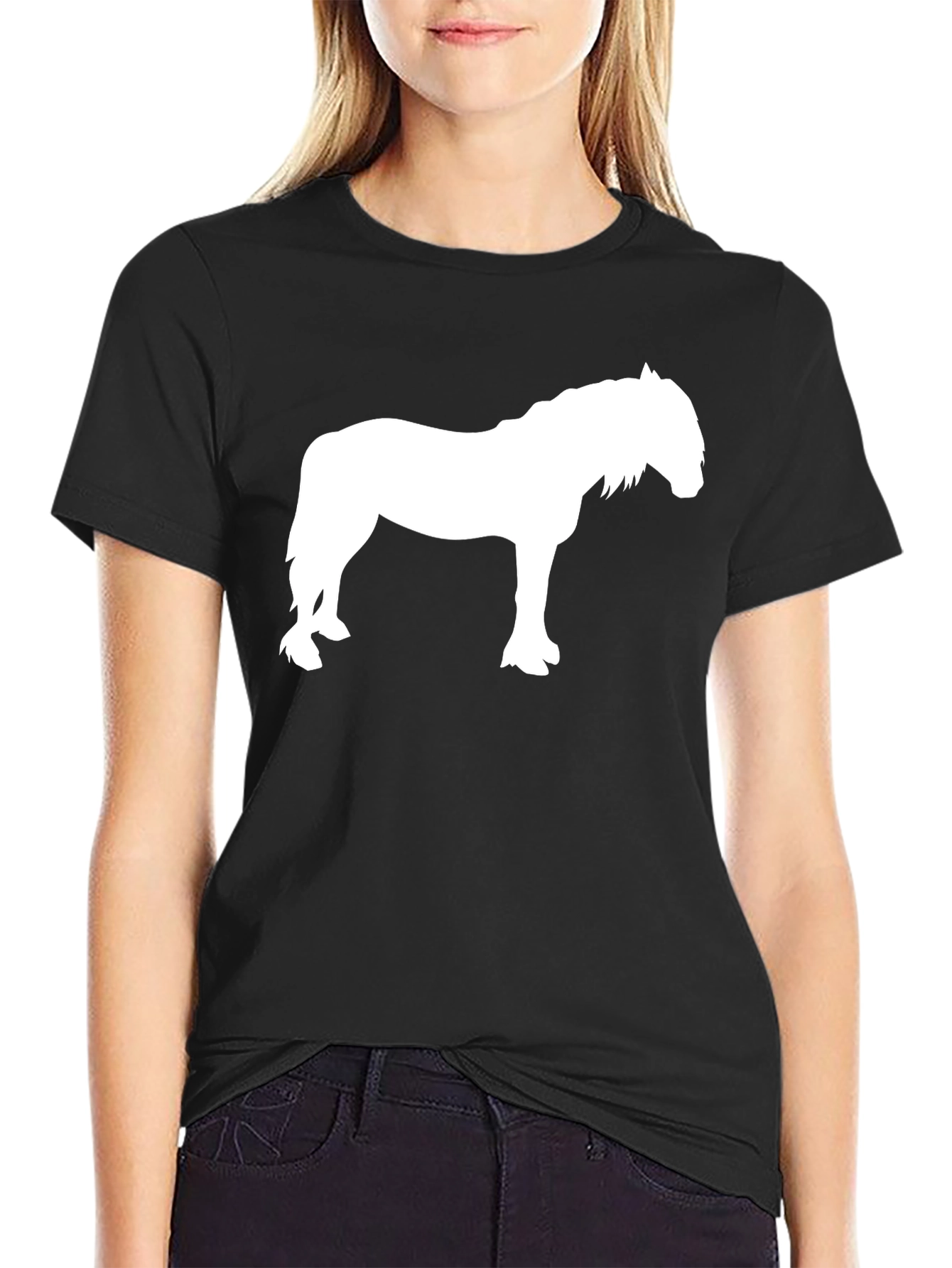 Black Black Horse Silhouette T-Shirt view 2