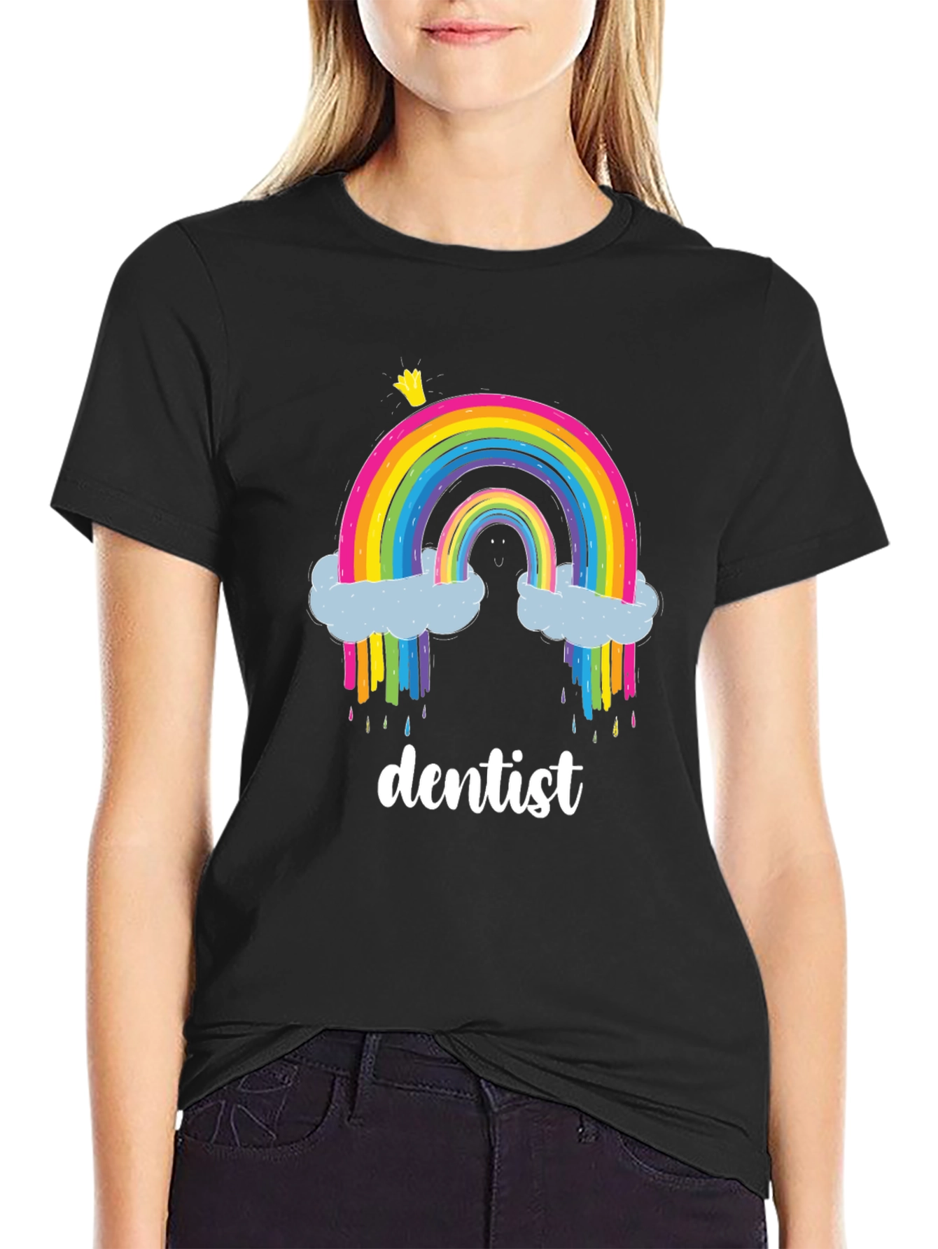 Black Dentist Rainbow T-Shirt view 2
