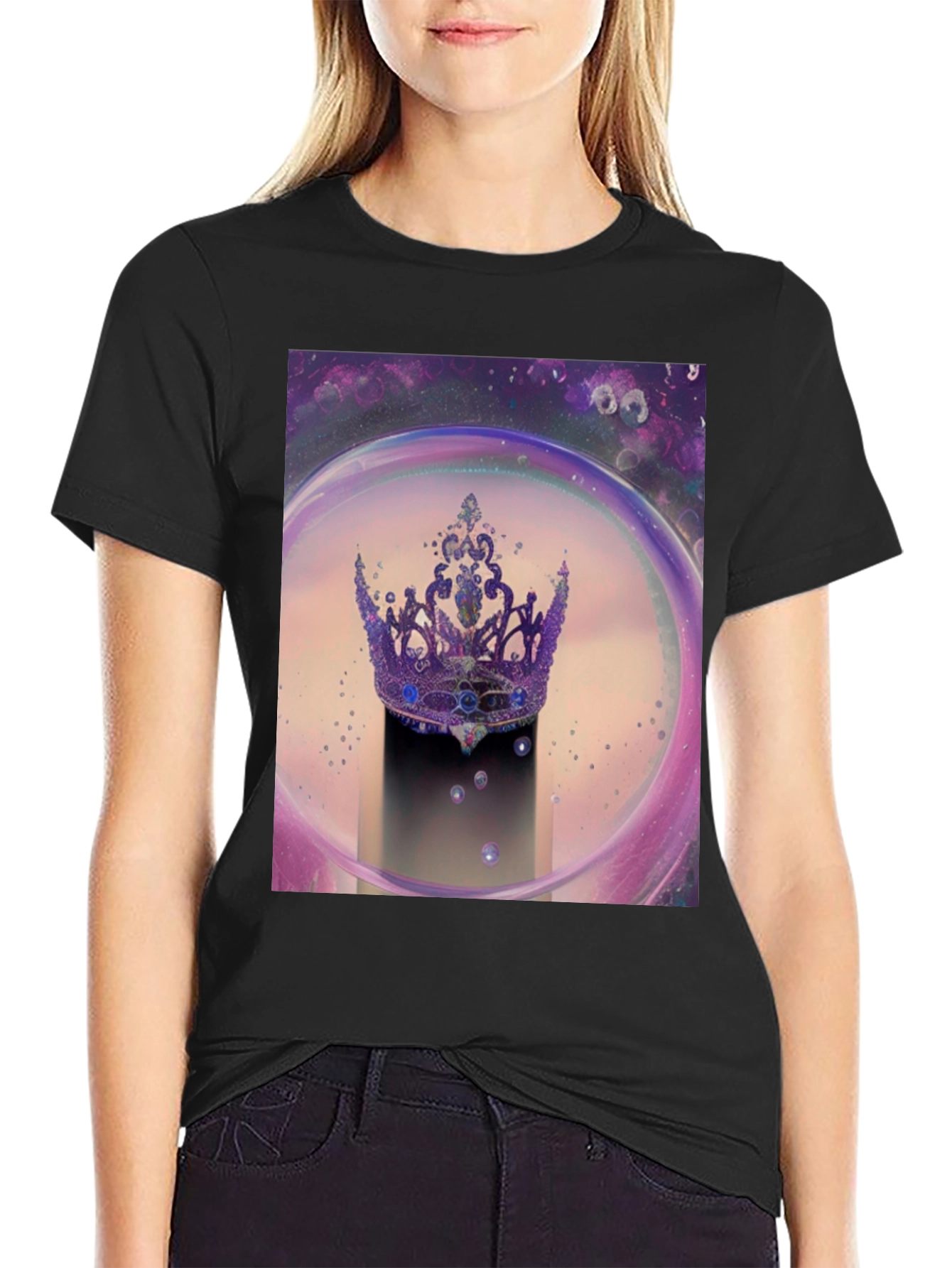 Black Regal Crown Graphic Tee view 2