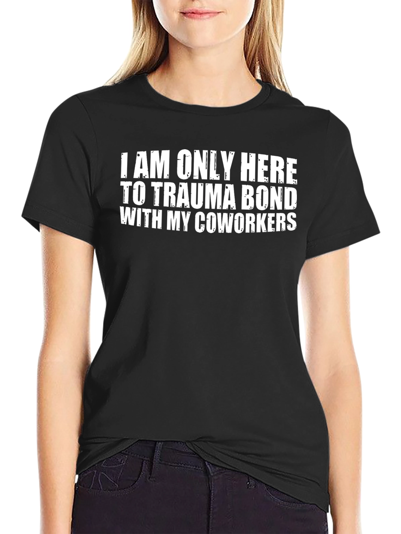 Black Trauma Bond Coworker T-Shirt view 2