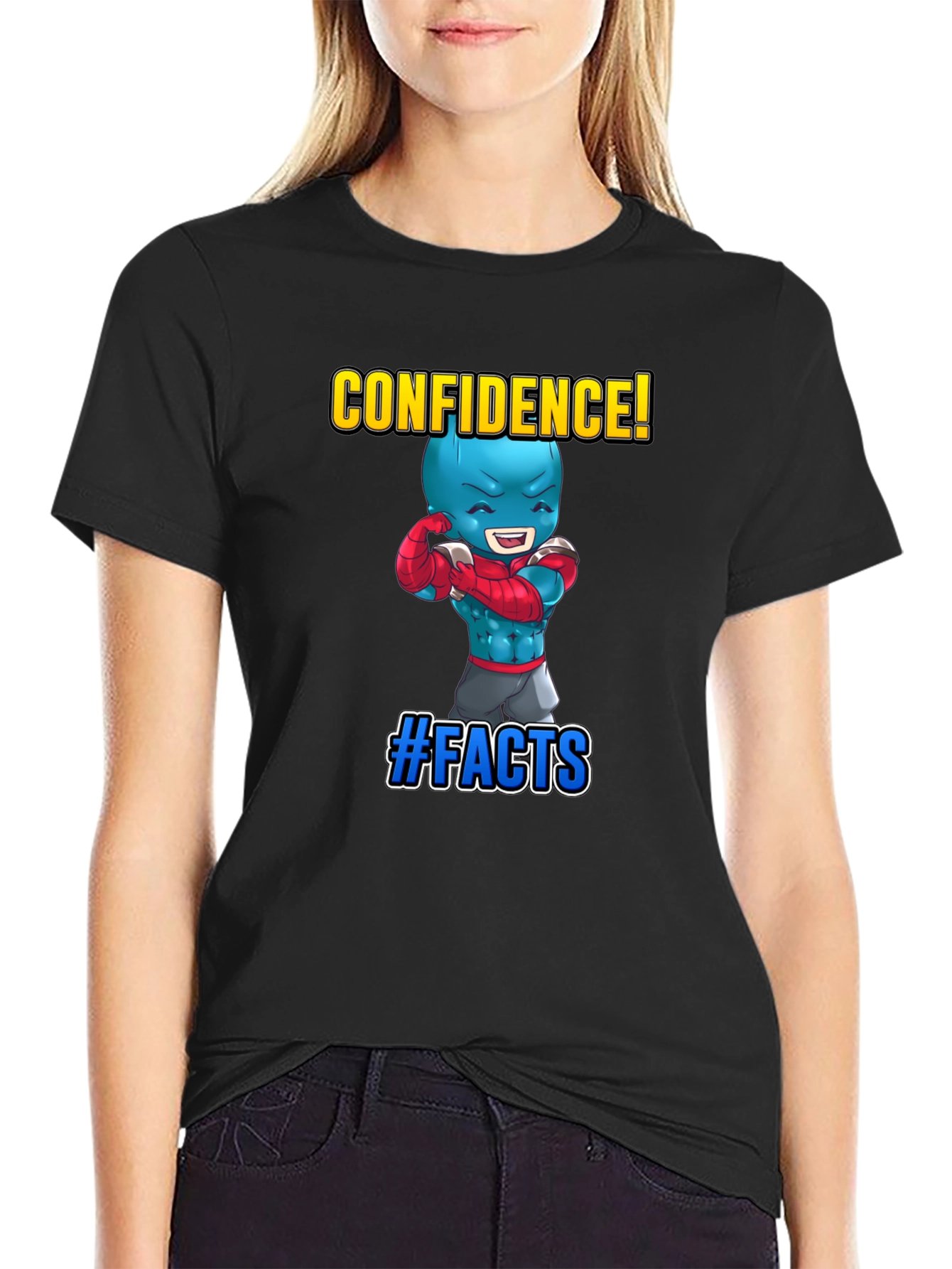 Confidence Facts Cartoon Character Graphic T-Shirt - 2