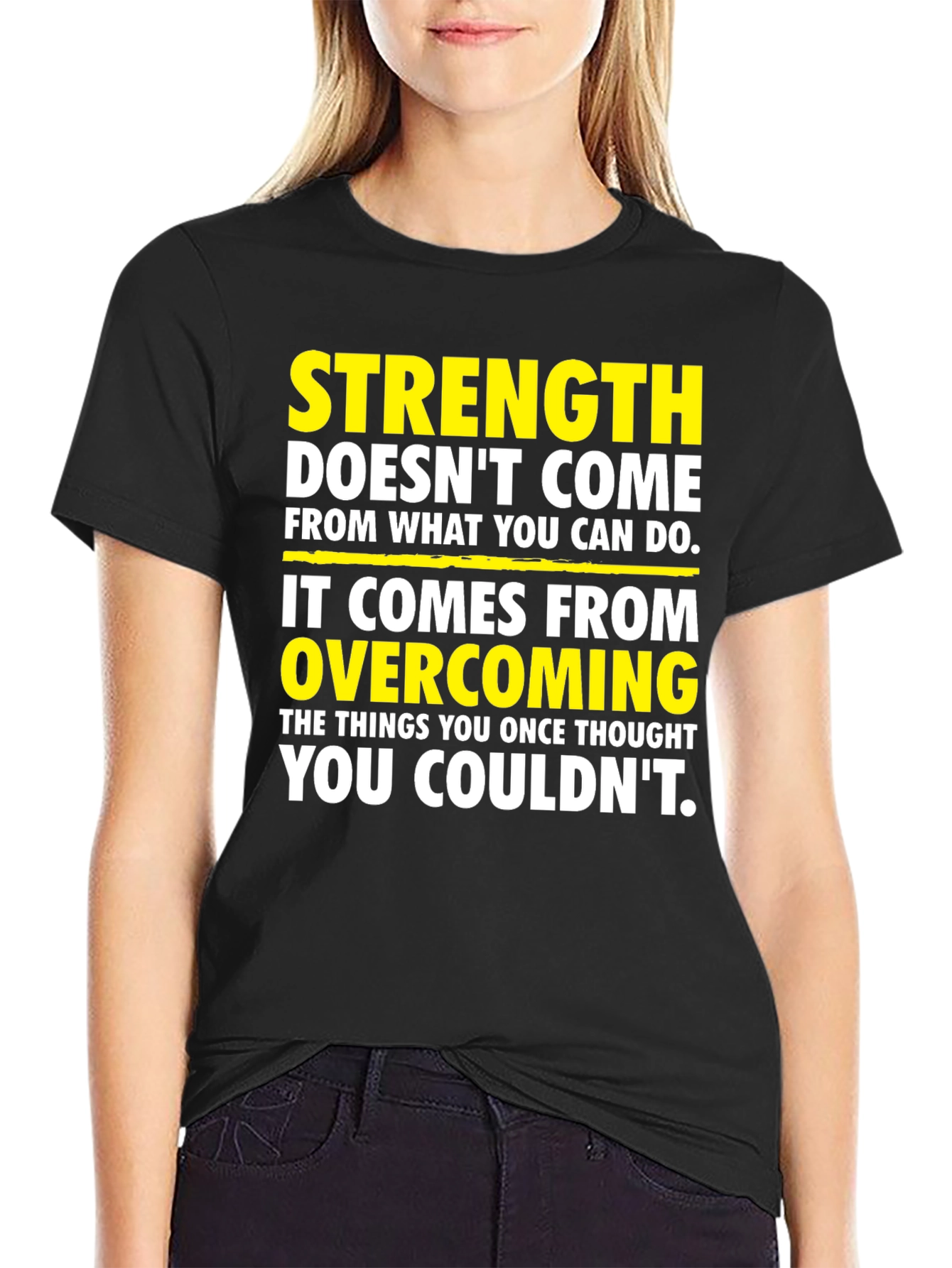 Black Strength Overcoming Graphic T-Shirt view 2