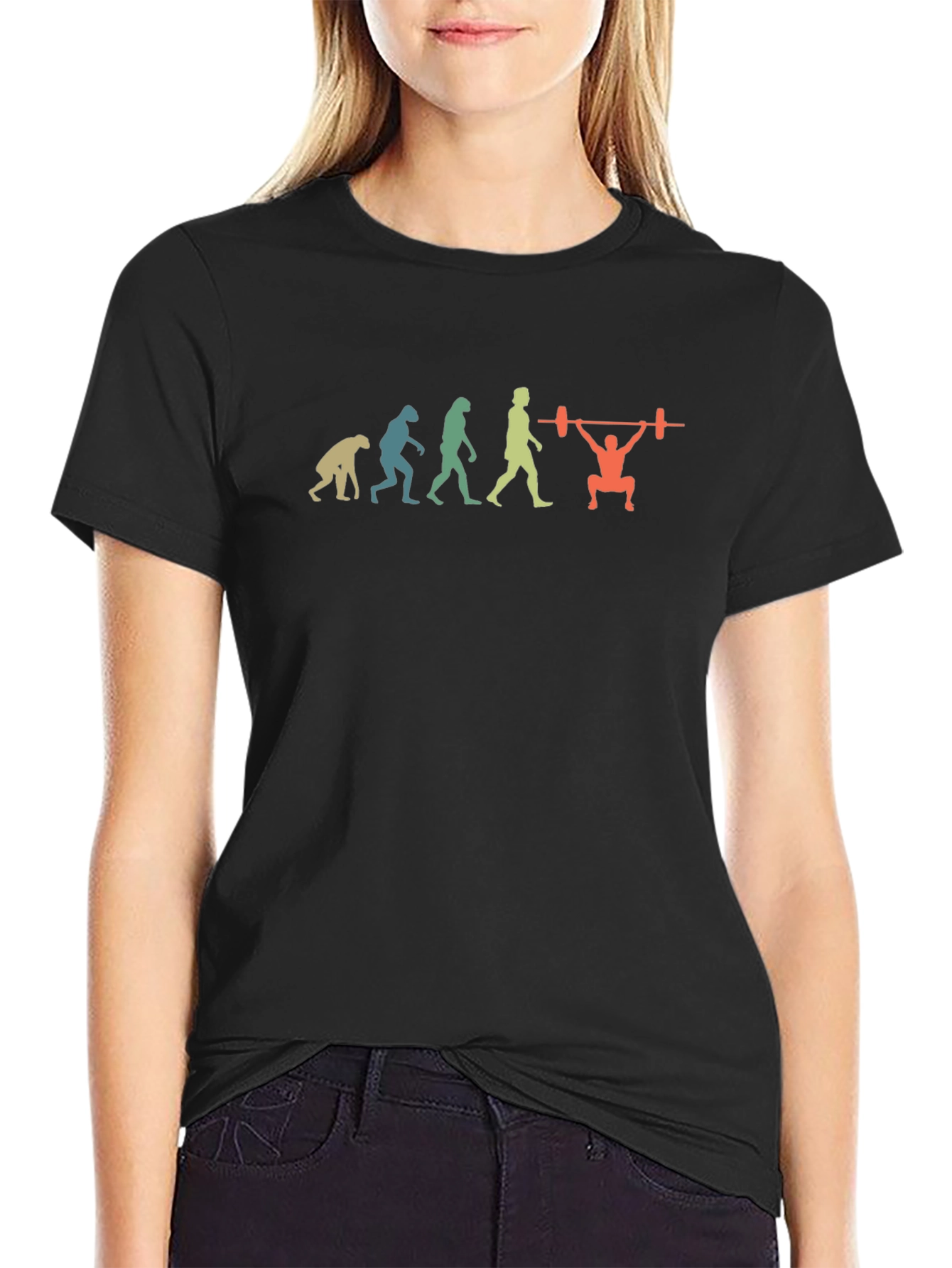 Black Evolution of Weightlifting Black T-Shirt view 2
