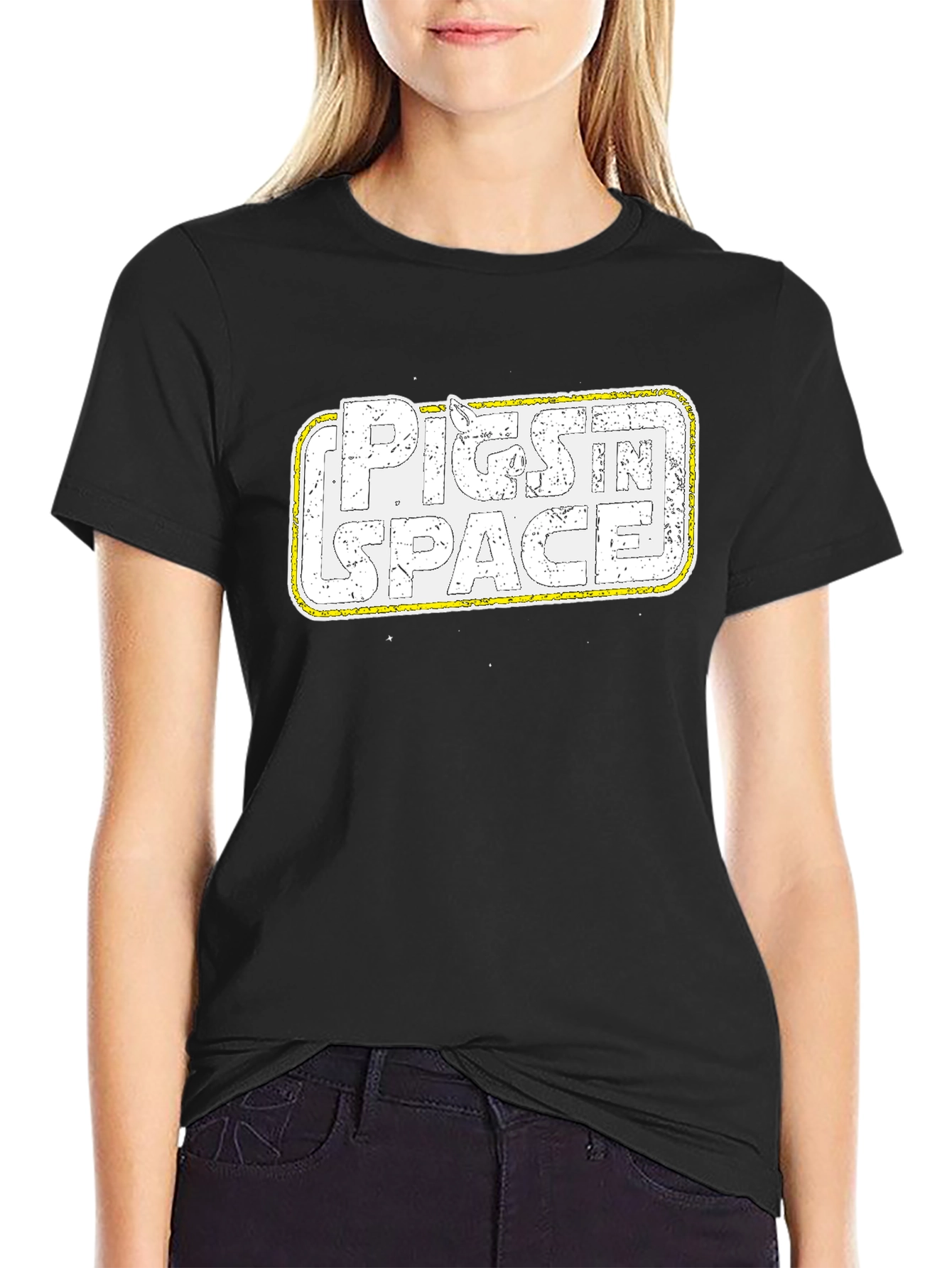 Pigs in Space Graphic T-Shirt - Cool Retro Design - 2