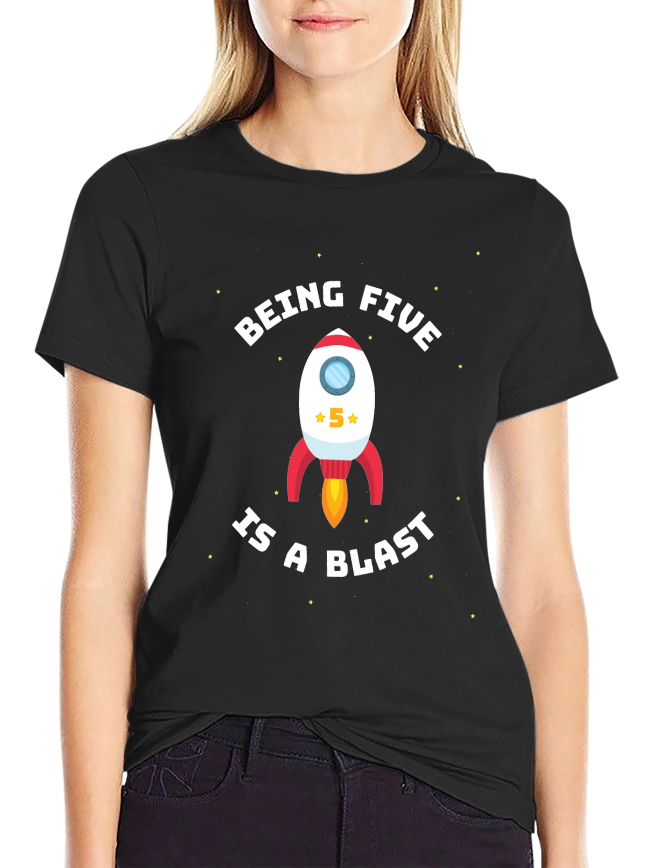 Black Being Five Is A Blast T-Shirt view 2