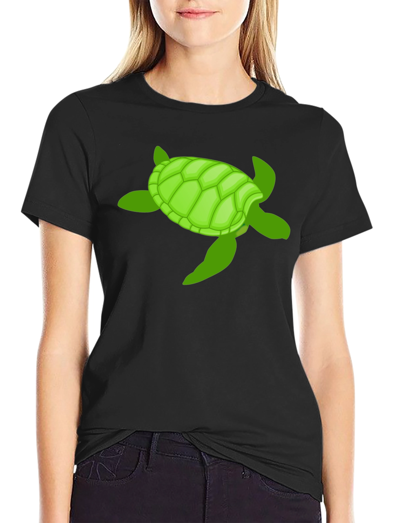 Black Turtle Graphic Tee -  Cool Marine Life Shirt view 2