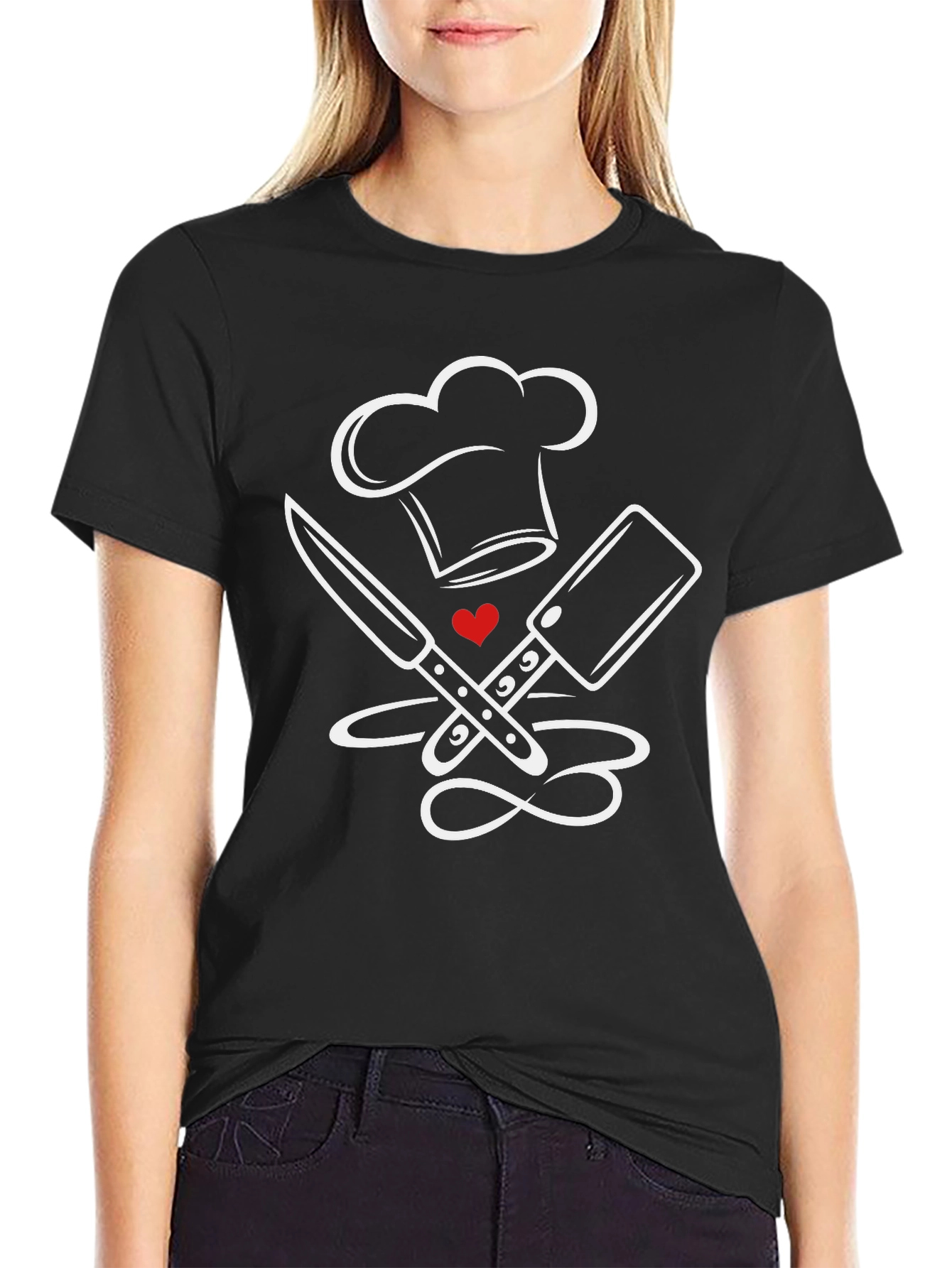 Chef Hat & Crossed Knives Graphic T-Shirt - 2