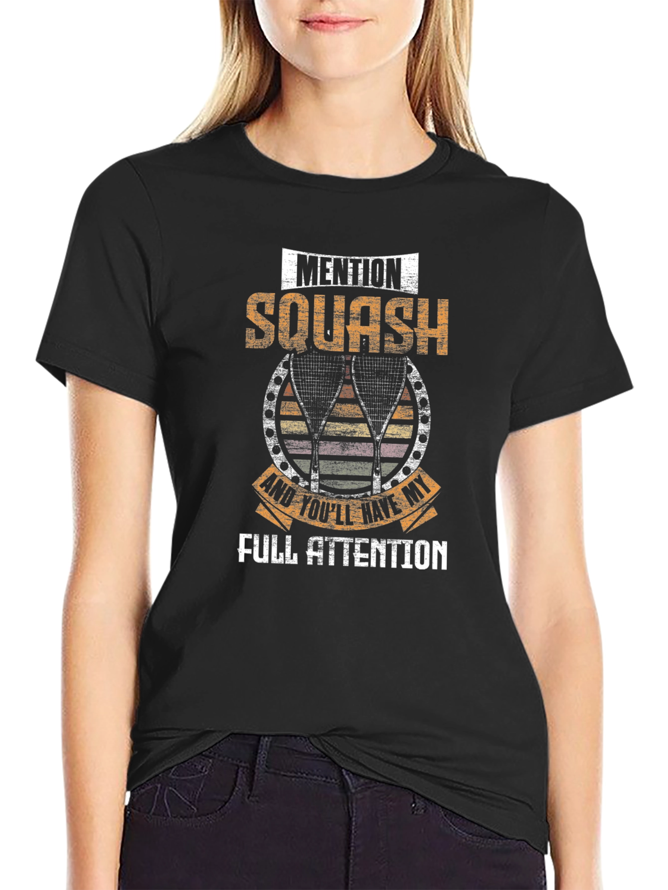 Black Squash Full Attention Graphic T-Shirt view 2