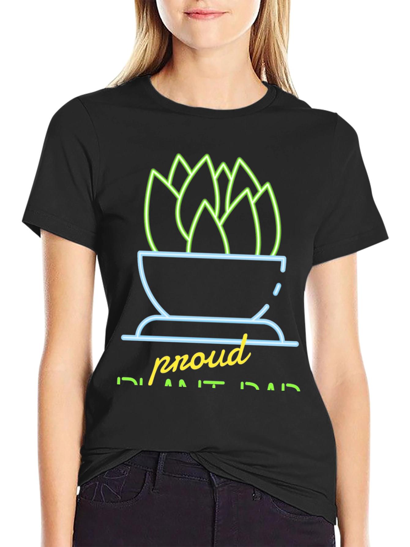 Black Proud Plant Dad Graphic Tee view 2