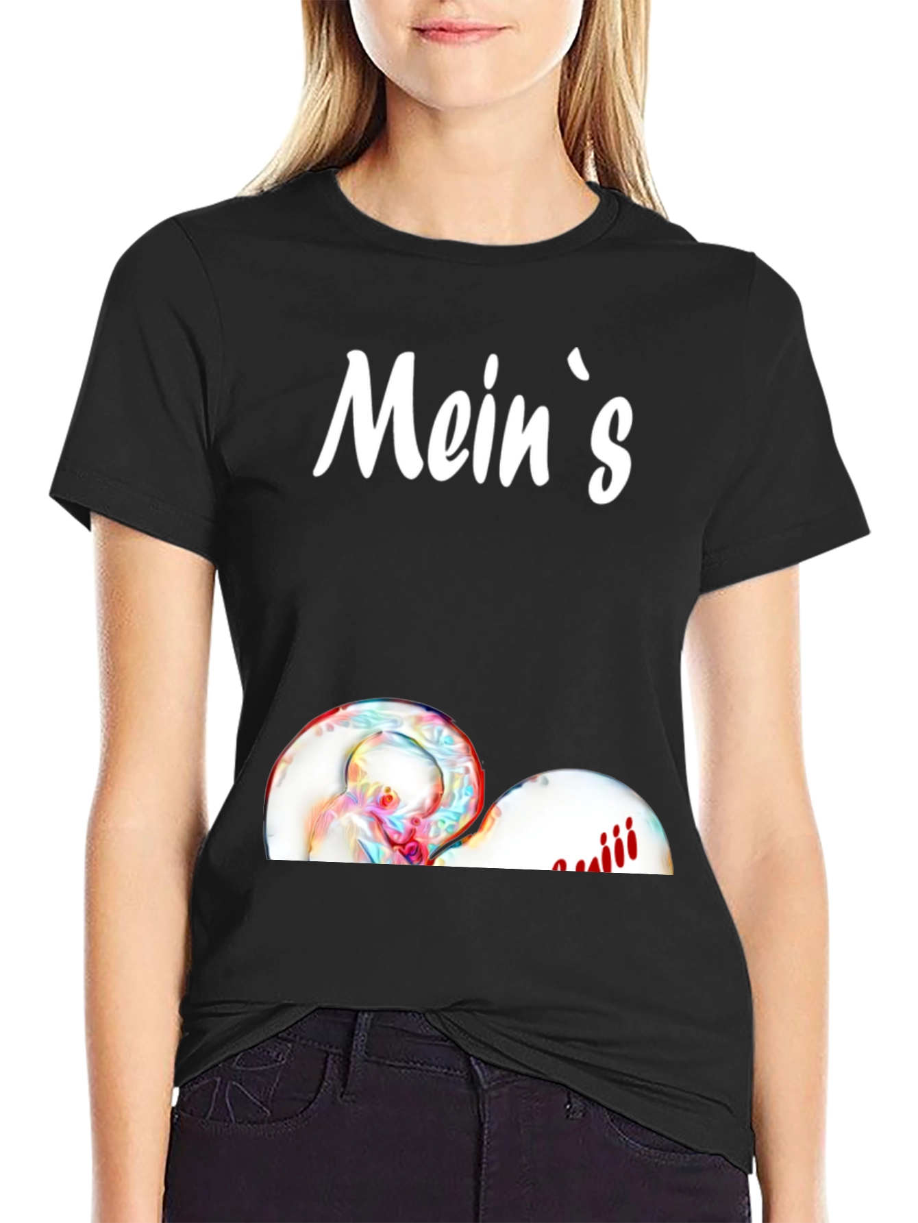 Black Mein's Graphic Tee - Funny Novelty T-Shirt view 2