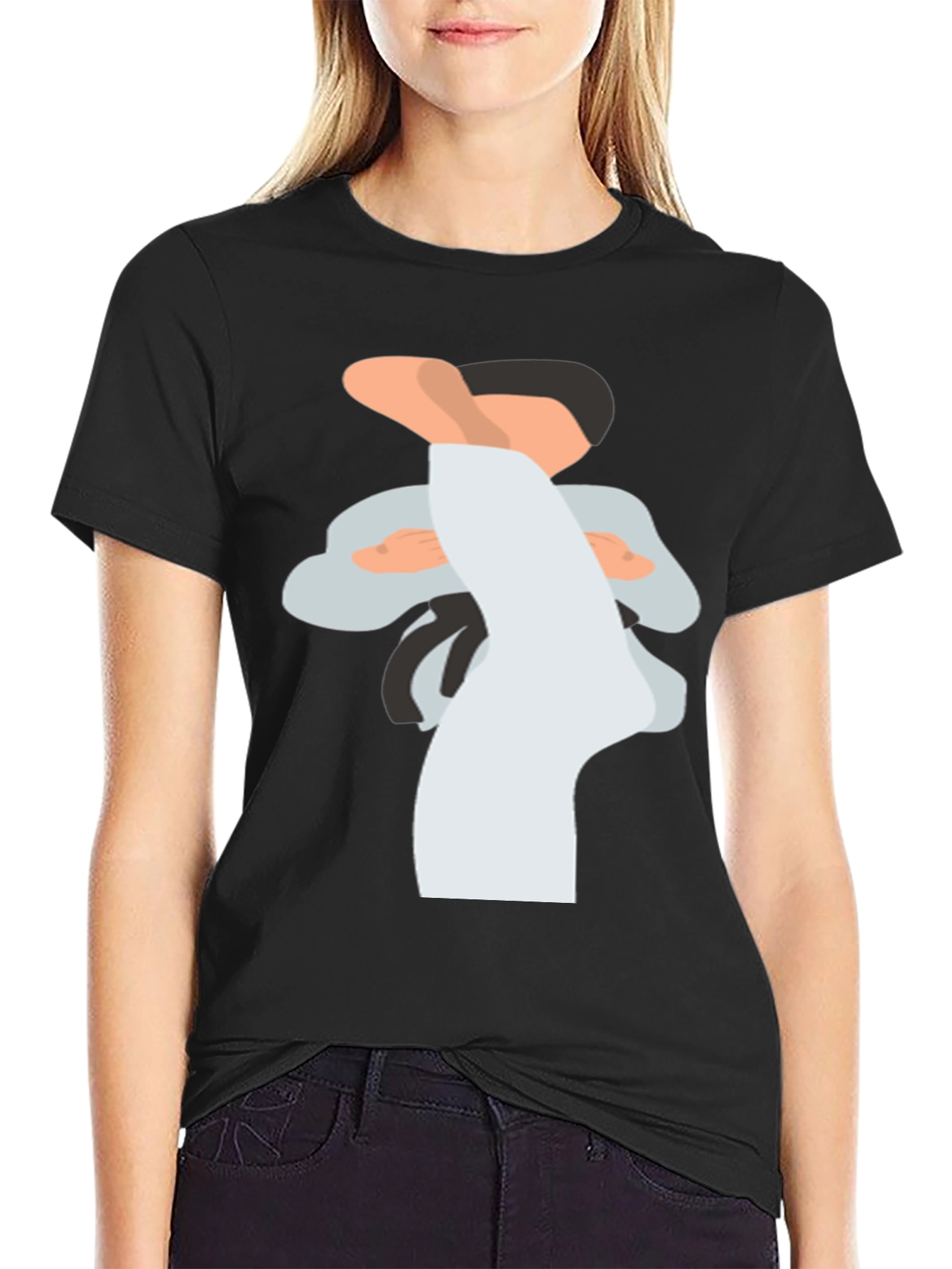 Black Minimalist Doctor Graphic Tee - Black Cotton Blend view 2