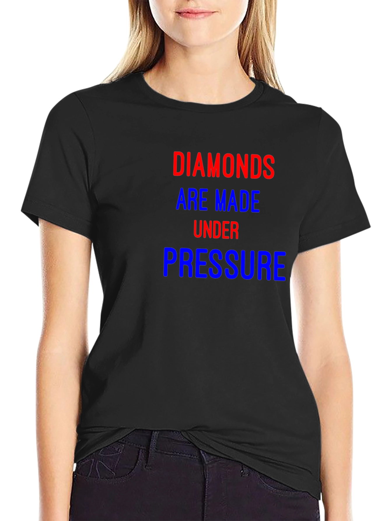 Black Diamonds Under Pressure Tee - Motivational Graphic T-Shirt view 2