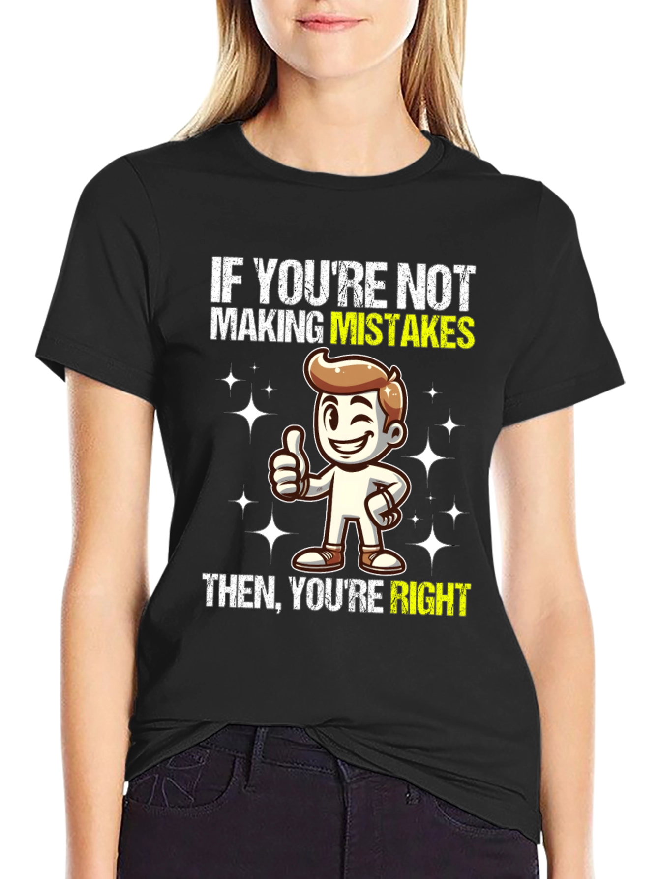 Black Mistakes Right Graphic T-Shirt - Funny Slogan Tee view 2