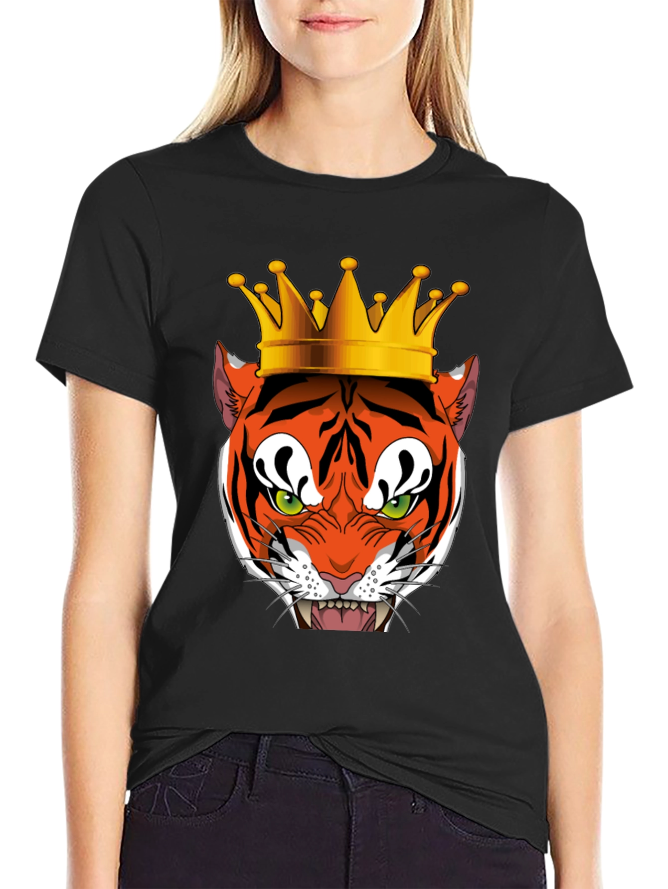 Black Tiger King Graphic Tee - Men's Black T-Shirt view 2