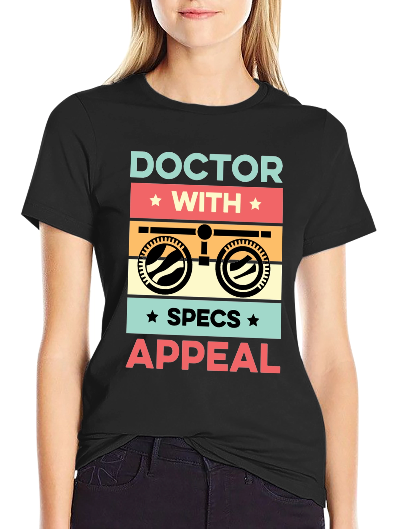 Black Doctor Specs Appeal Graphic T-Shirt view 2