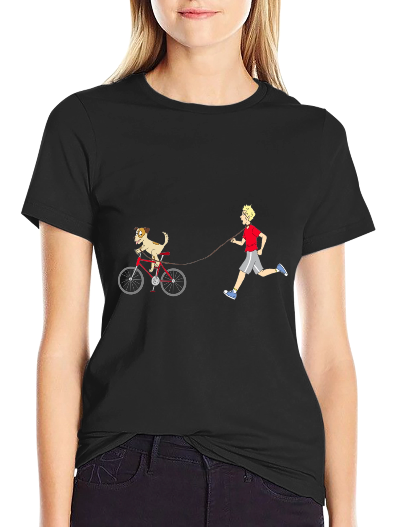Black Dog on Bike Graphic Tee view 2