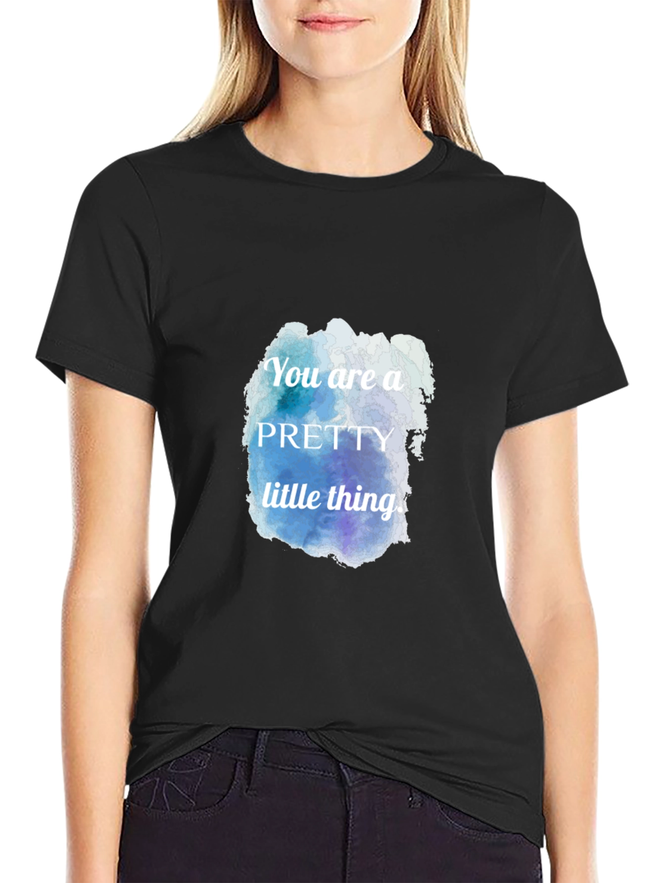 Black Watercolor Quote Tee - You're a Pretty Little Thing view 2